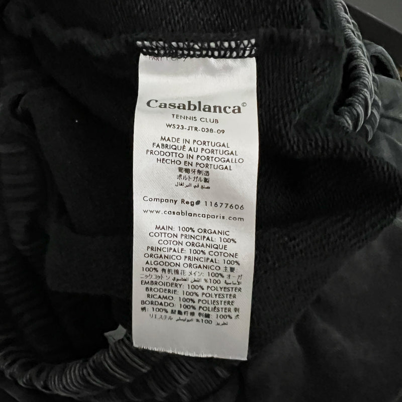 Casablanca Tennis Club School Of Beautiful Embroidered Jogger Sweatpants Black