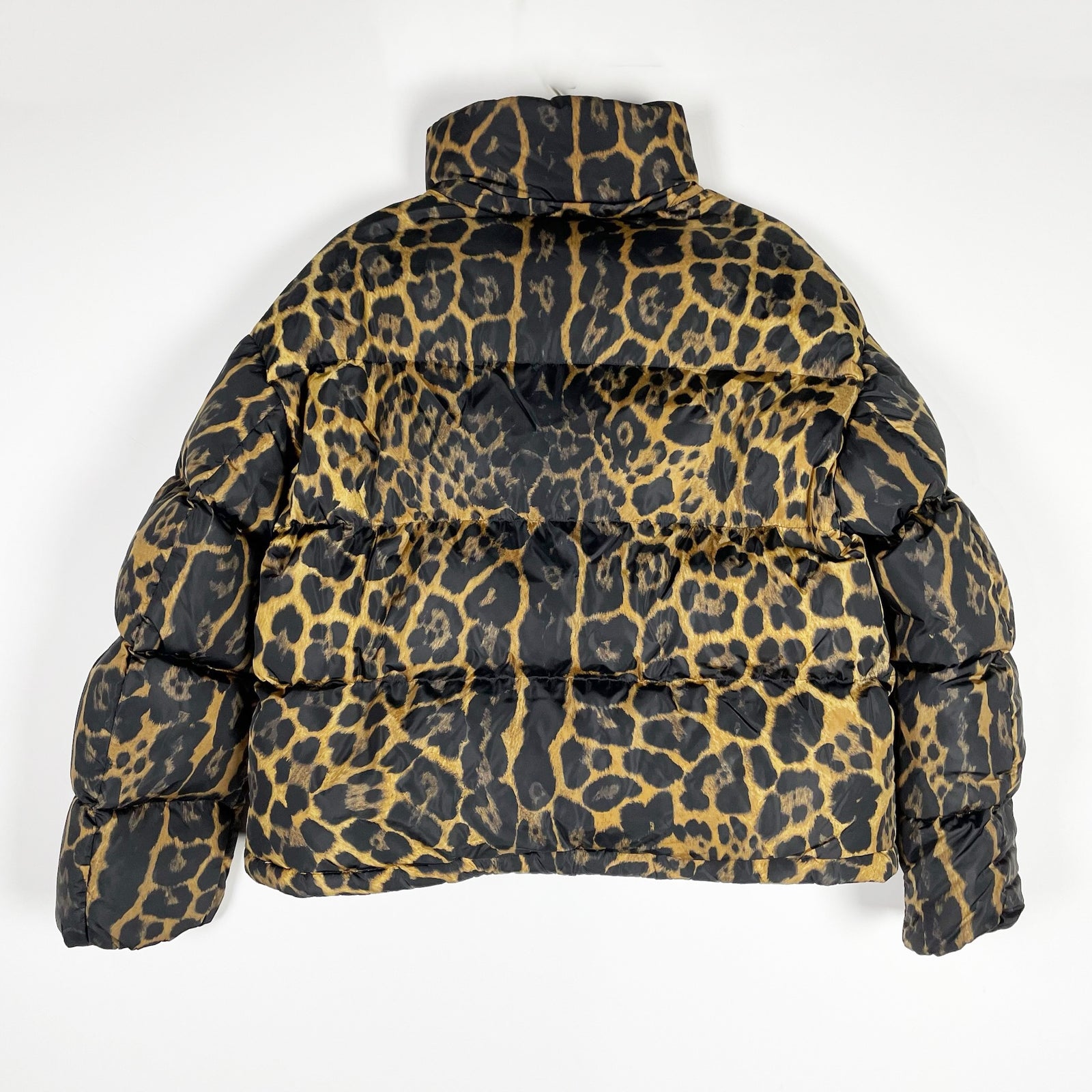 Moncler Caille Giubbotto Leopard Animal Print Down Fill Quilted Puffer Galore Consignment