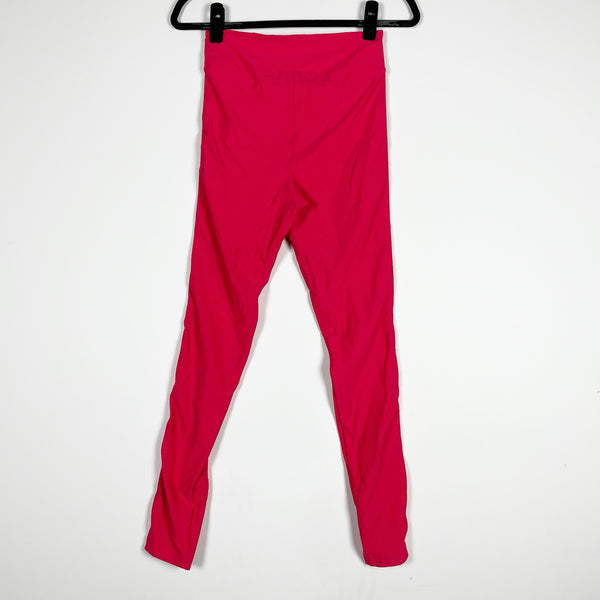 Monse Side Logo High Waisted Athletic Work Out Athleisure Leggings Carmine Rose