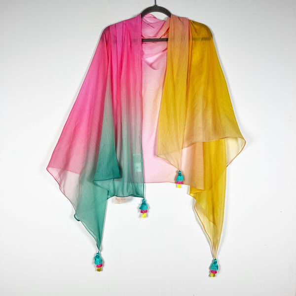 Rococo Sand Rainbow Multi Sherbet Sorbet Rainbow Ombre Sarong Wrap Shawl Scarf