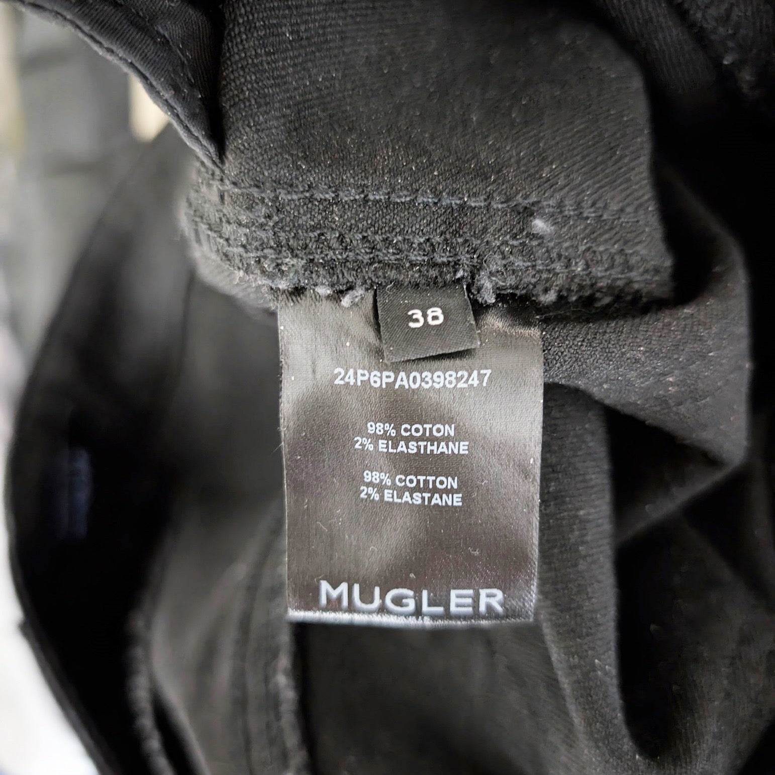 Mugler Women's Flare Leg Mid Rise Cotton Stretch Denim Jeans Solid Black 38