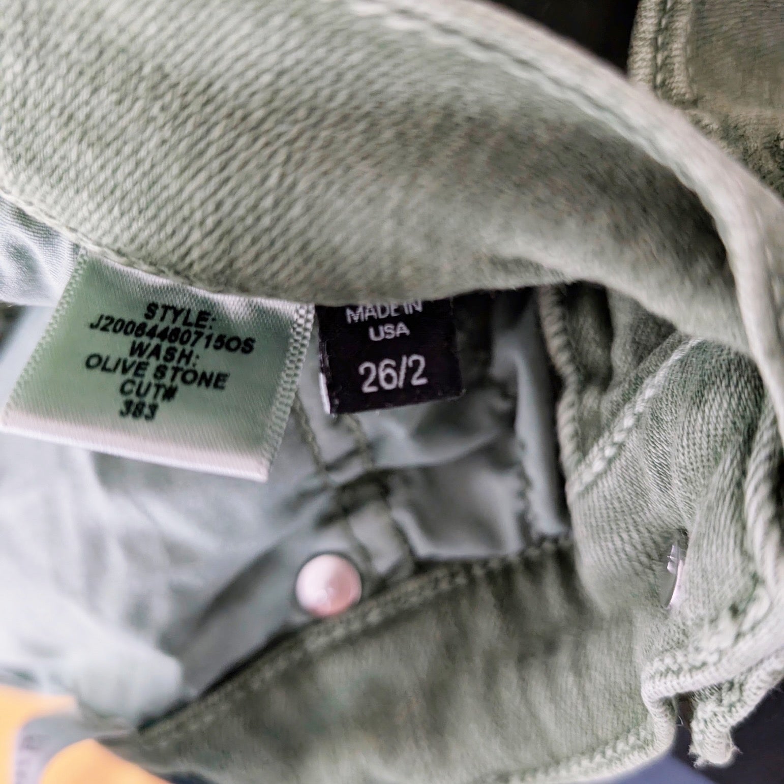 Veronica Beard Carly Kick Flare High Rise Cotton Stretch Denim Jeans Olive Stone