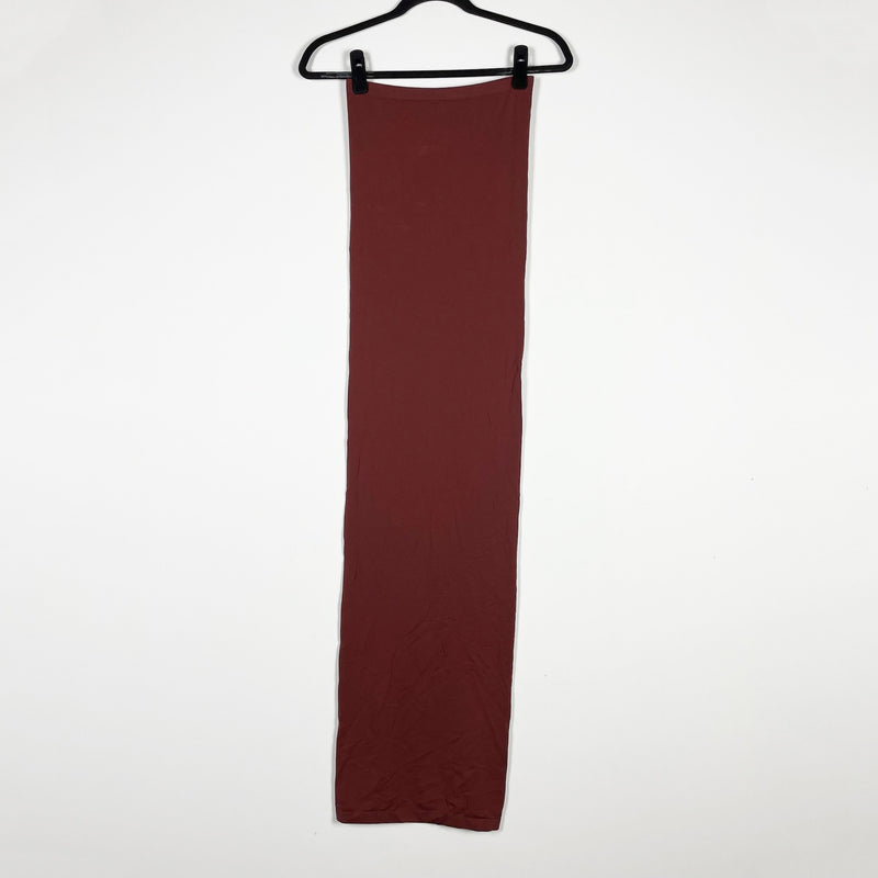 Wolford Fatal Strapless Bodycon Stretch Knit Midi Dress Dark Cherry Small