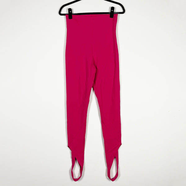 The Attico Jamie Cut Out Stirrup Stretch High Rise Leggings Pants Fuchsia Pink 8