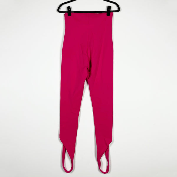 The Attico Jamie Cut Out Stirrup Stretch High Rise Leggings Pants Fuchsia Pink 8