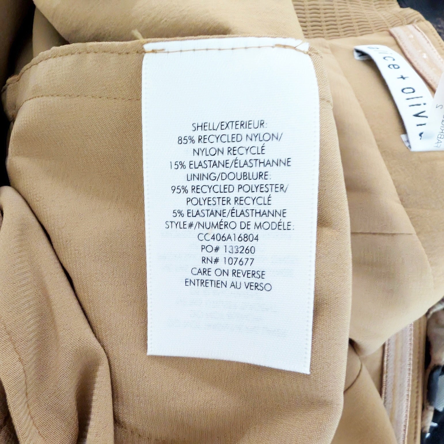 Alice + Olivia Sachiko Strapless Cargo Utility Multi Pocket Jumpsuit Jumper Tan