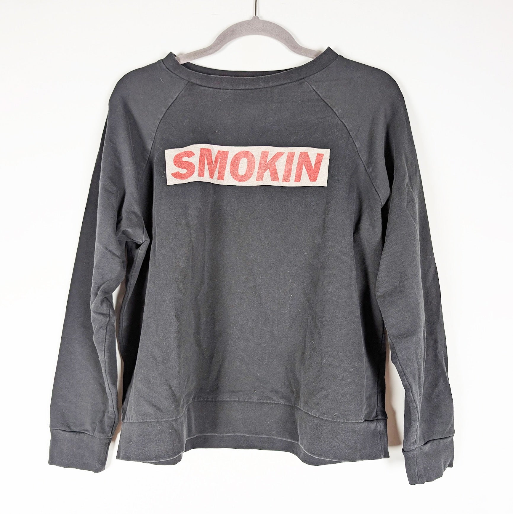 6397 Smokin Graphic Print Crew Neck Long Sleeve Cotton Stretch Pullover Sweater