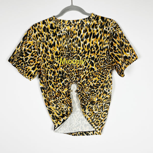 Paco Rabanne Meooow Cheetah Leopard Animal Print Patter Short Sleeve Tee Shirt