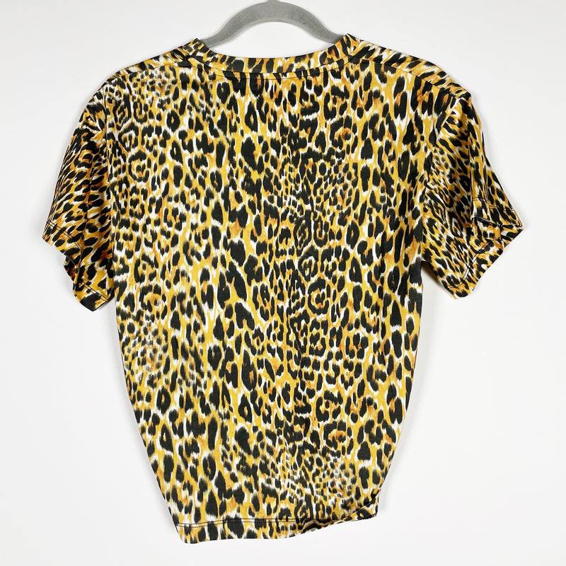 Paco Rabanne Meooow Cheetah Leopard Animal Print Patter Short Sleeve Tee Shirt