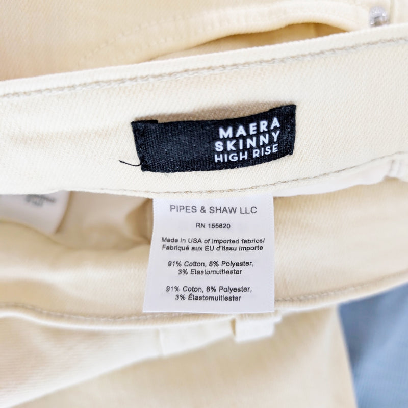Veronica Beard Maera Skinny High Rise Cotton Stretch Denim Jeans Mustard Yellow