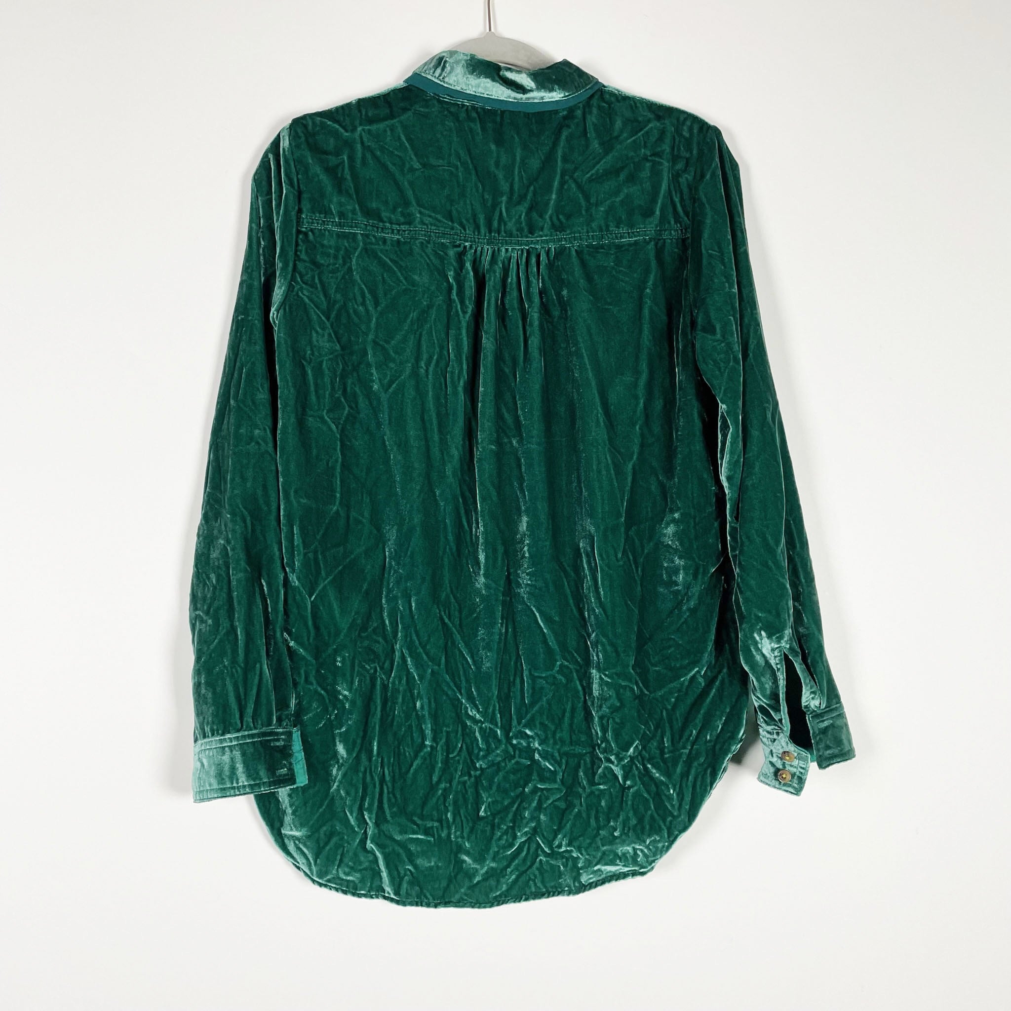 NEW Anthropologie Pilcro & The Letterpress Mara Relaxed Velvet Button Down Shirt