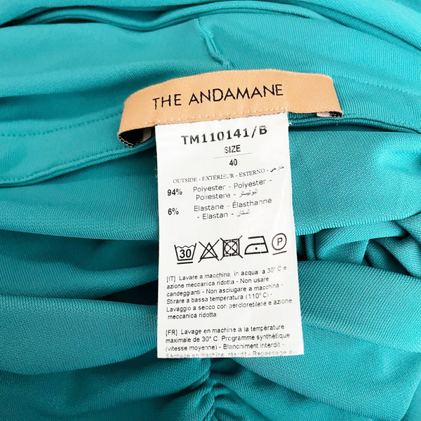 The Andamane Java Halter Neck Cut Out Ruched Mini Bodycon Dress Turquoise Blue