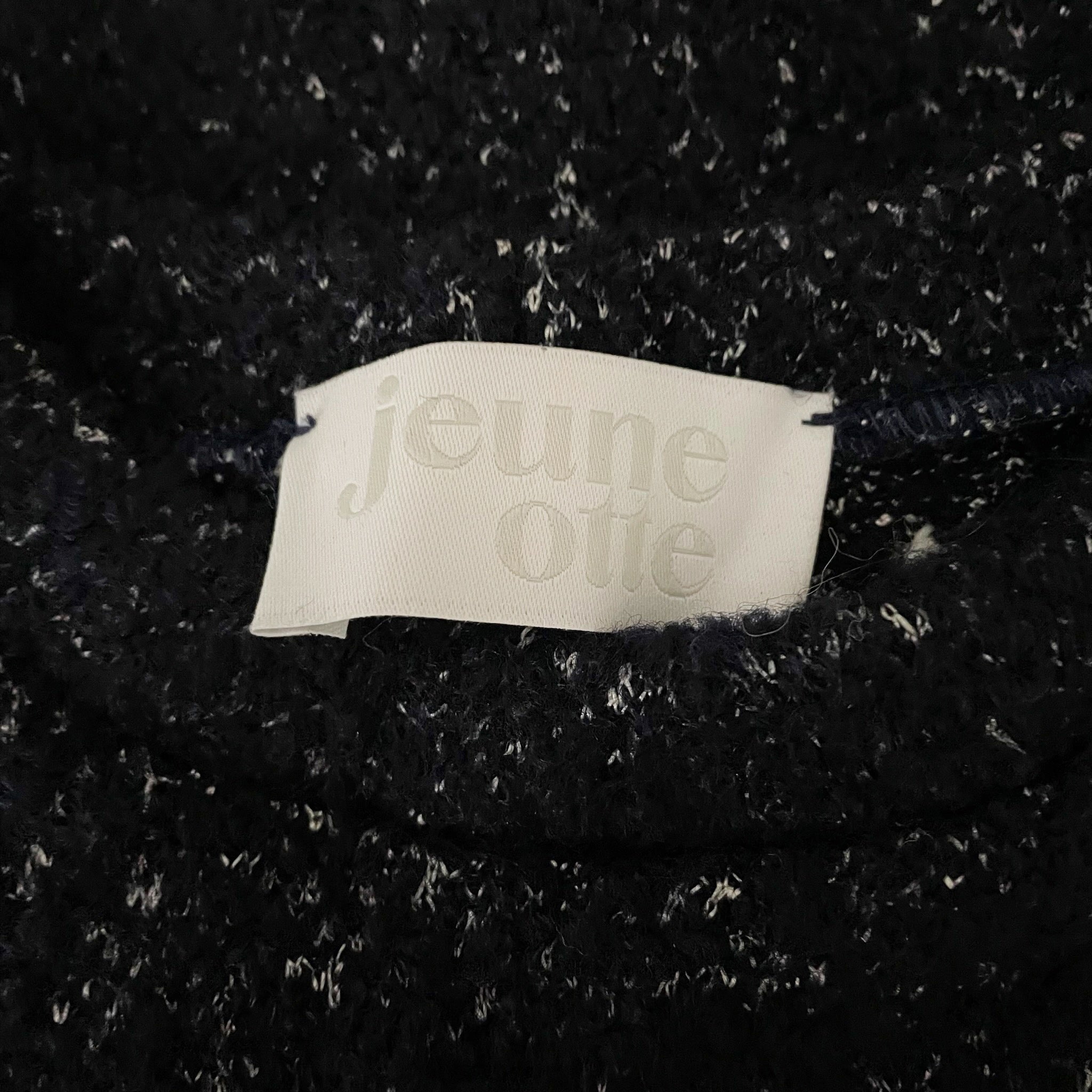 NEW Jeune Otte Jonny Wool Boucle Knit Stretch Mock Neck Pullover Sweater Navy 2