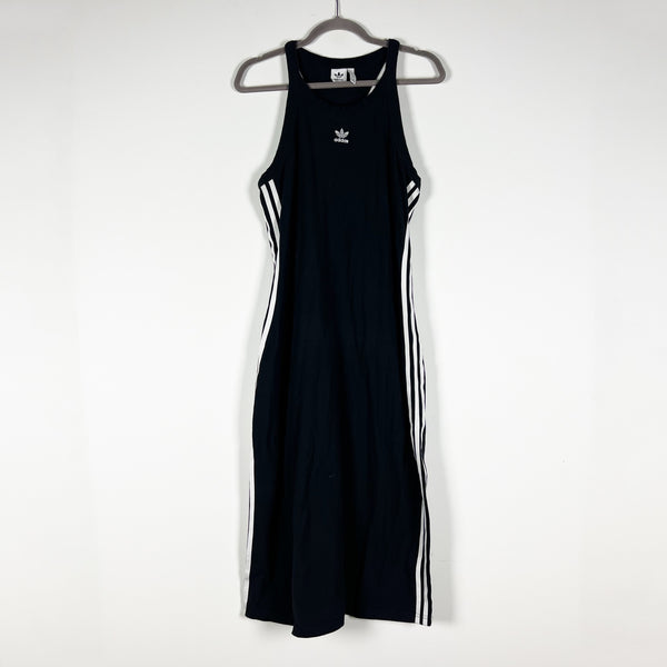 Adidas Women's Cotton Racerback Scoop Neck Sleeveless Midi Sweater Dress Black