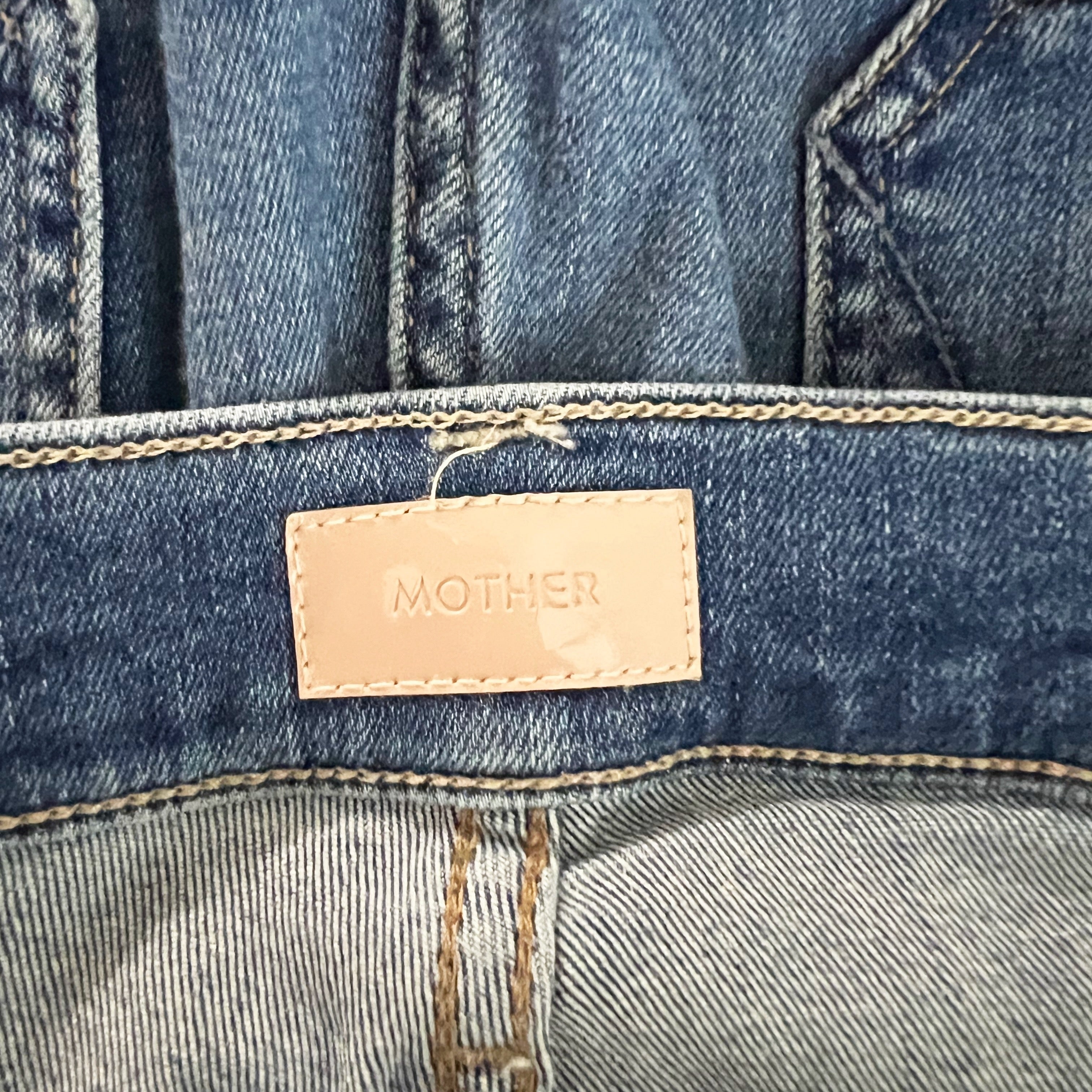 Mother Denim Women's Hustler Patch Pocket Ankle Fray Healing Jar Wash Jeans 32