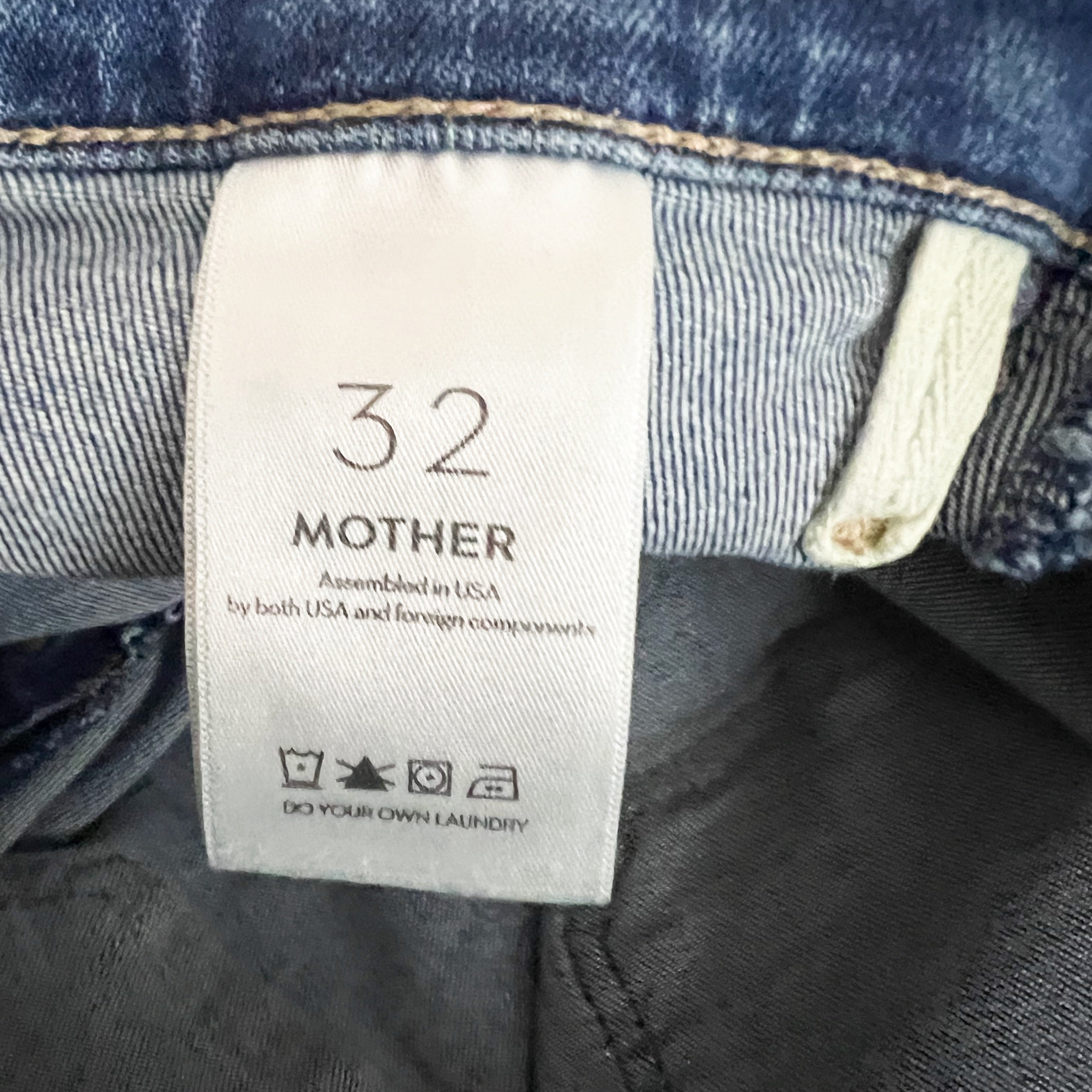 Mother Denim Women's Hustler Patch Pocket Ankle Fray Healing Jar Wash Jeans 32
