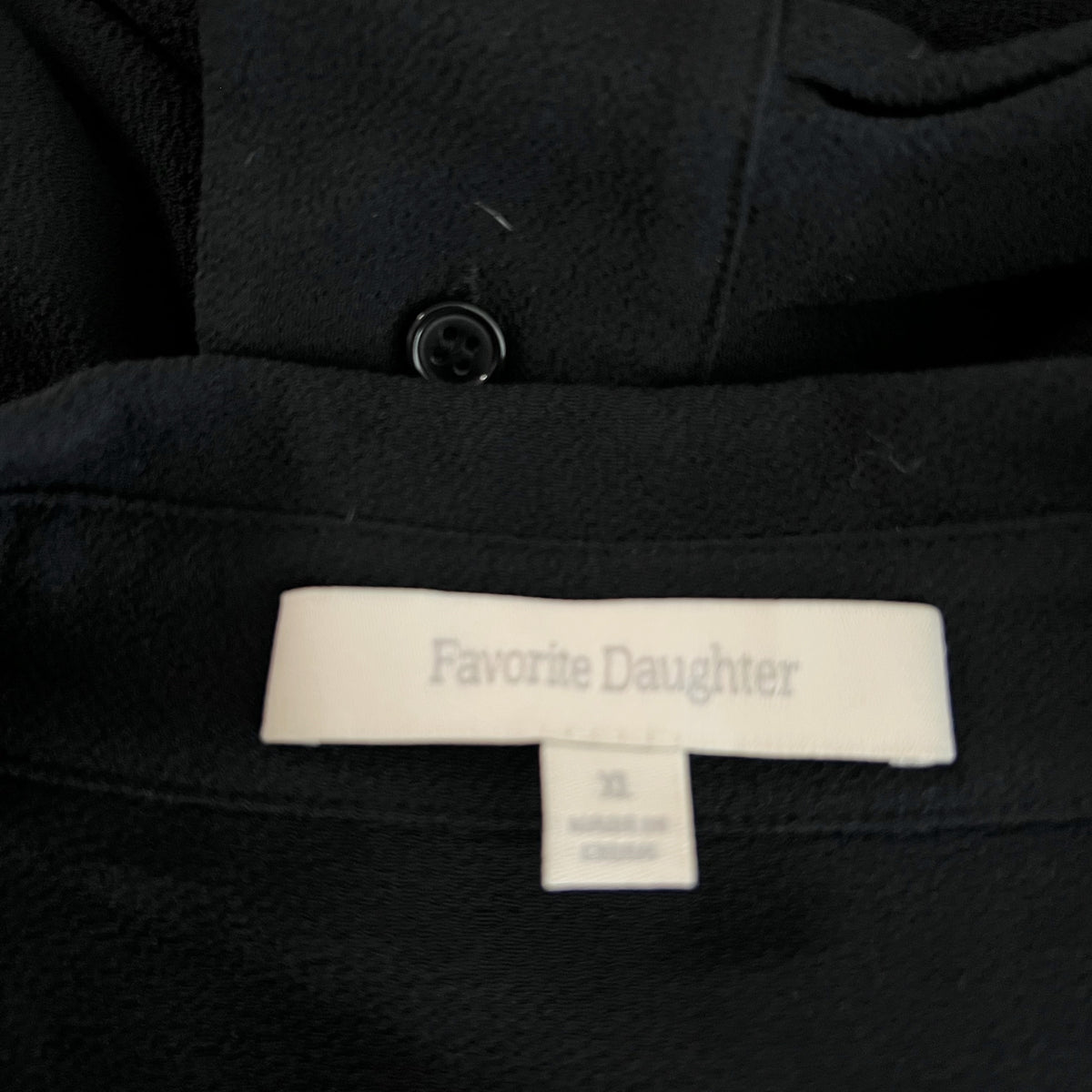 Favorite Daughter Take Me Seriously Collared Button Down Mini Dress Black XL