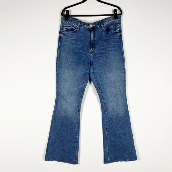 Mother Denim The Weekender Fray Cotton Stretch I Wet My Plants Wash Jeans 34