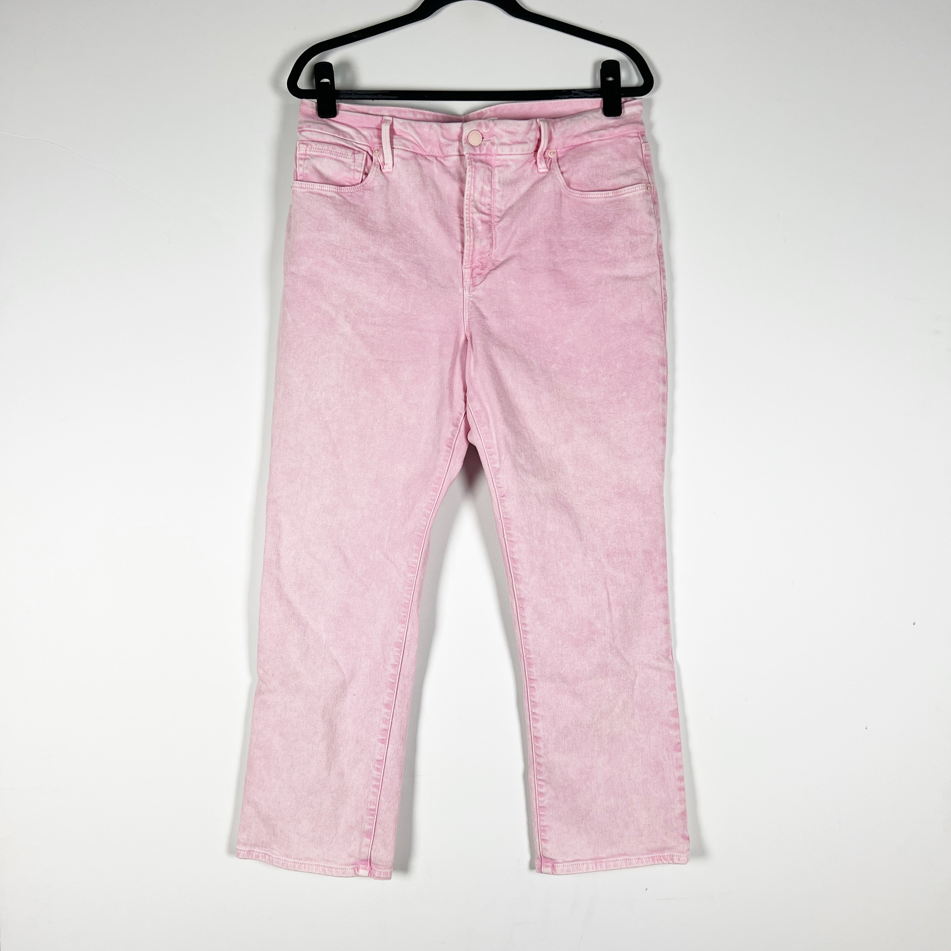 Good American Good Legs Straight Cotton Straight Leg Denim Jeans Mineral Rose 14