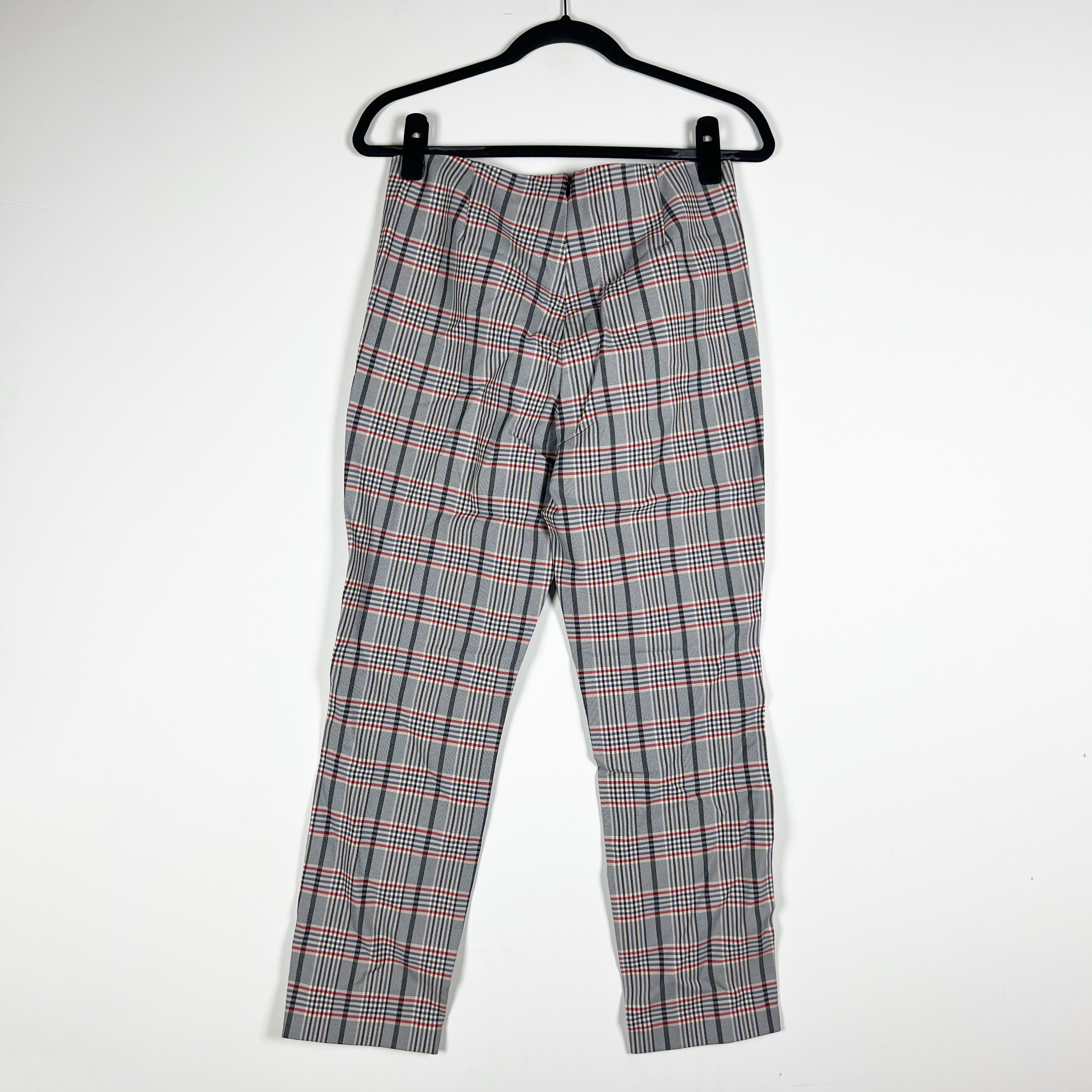 NEW Rag & Bone Simone Blue Red Multi Check Print Pattern Skinny Crop Pants 10