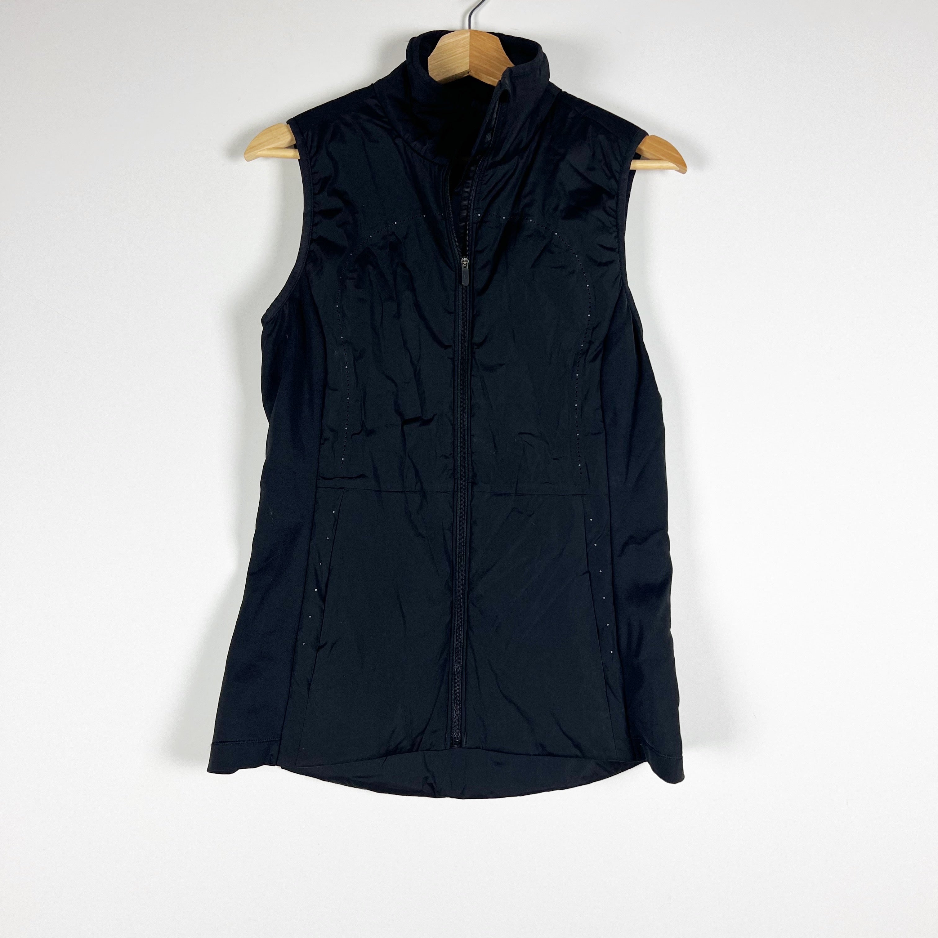 Lululemon Run For Cold Water Repellent Sleeveless Full Zip Vest Jacket Black 8