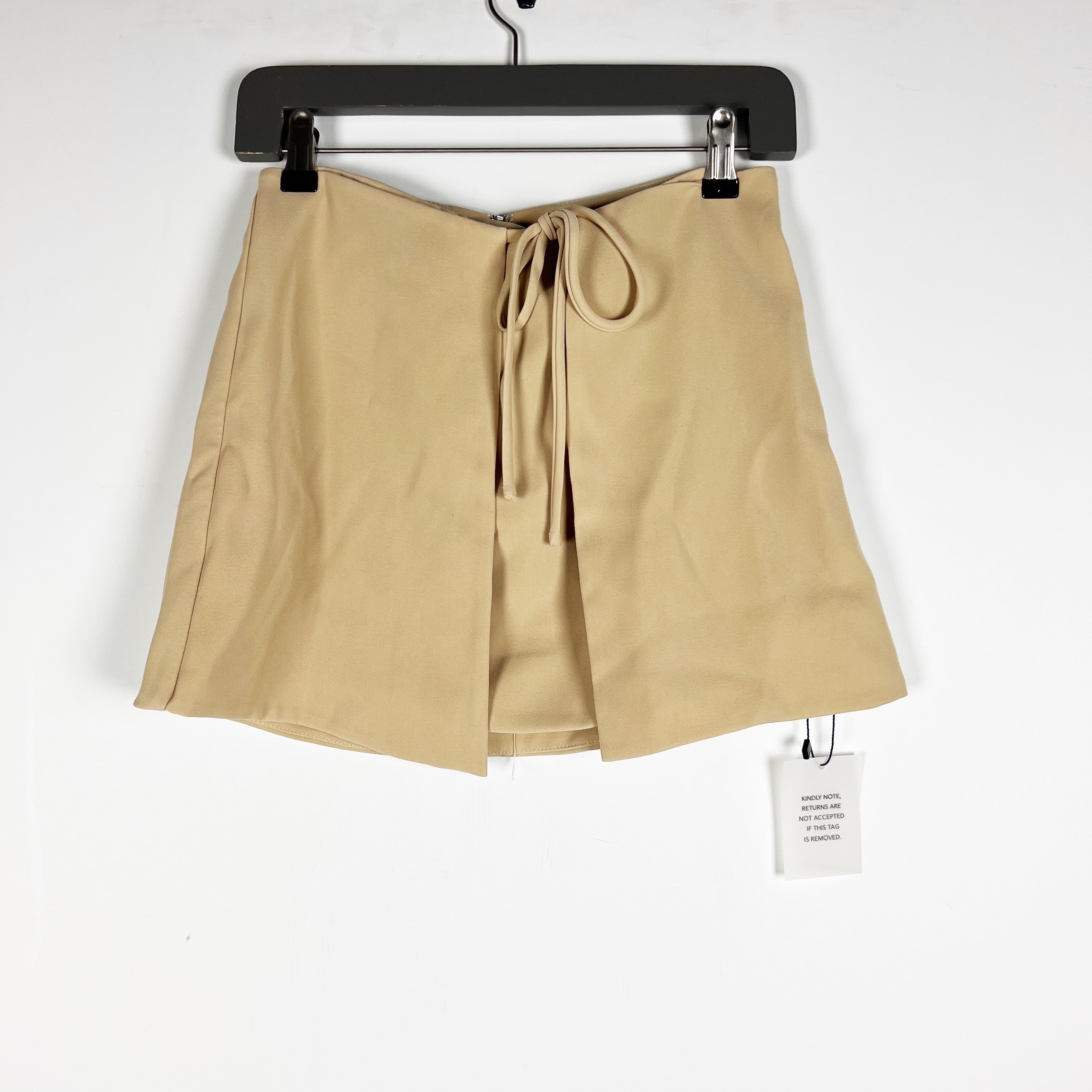 NEW Lovers And Friends Abbey Tie Front Wrap Mini Skirt Nude Neutral XS