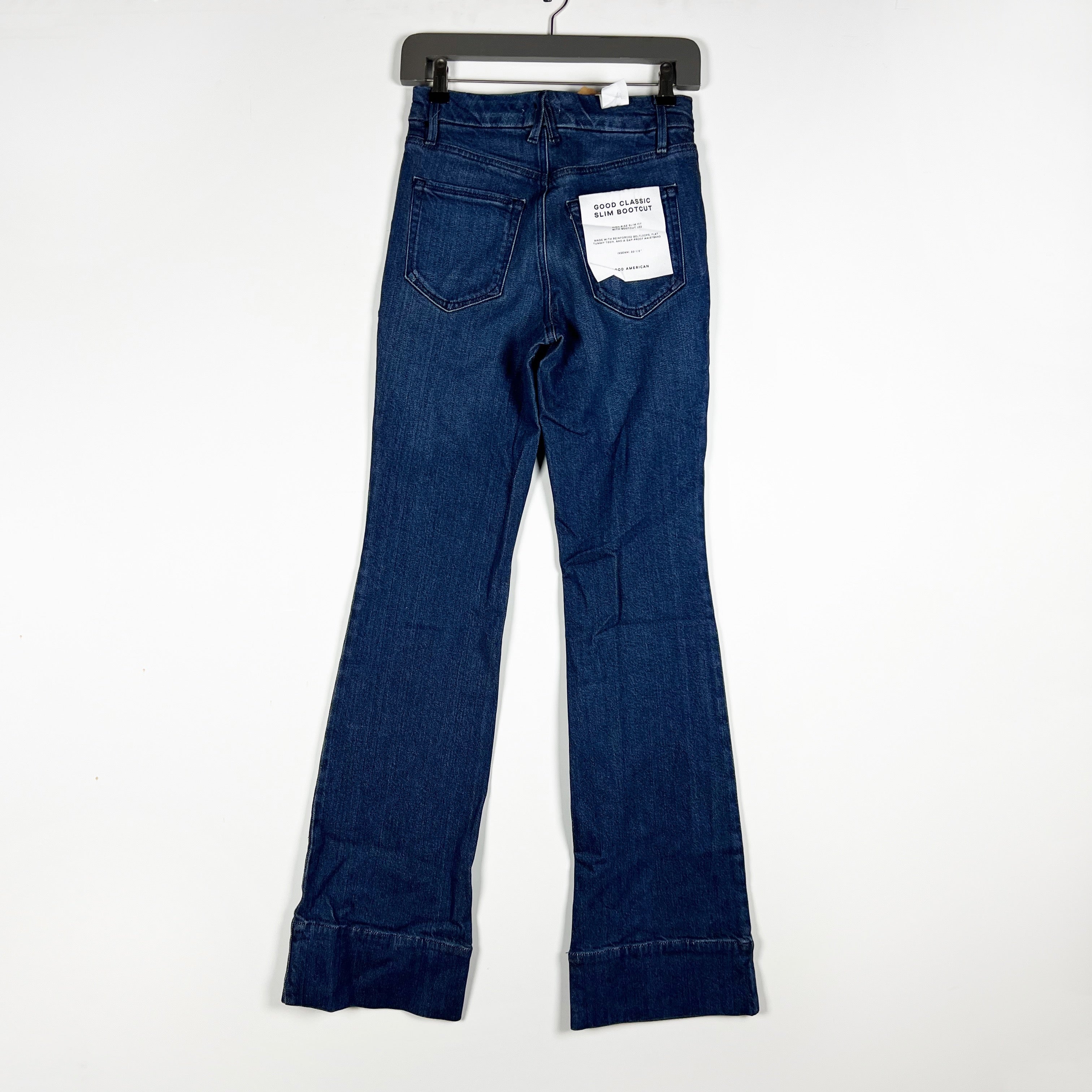NEW Good American Good Classic Slim Bootcut High Rise Cotton Stretch Denim Jeans