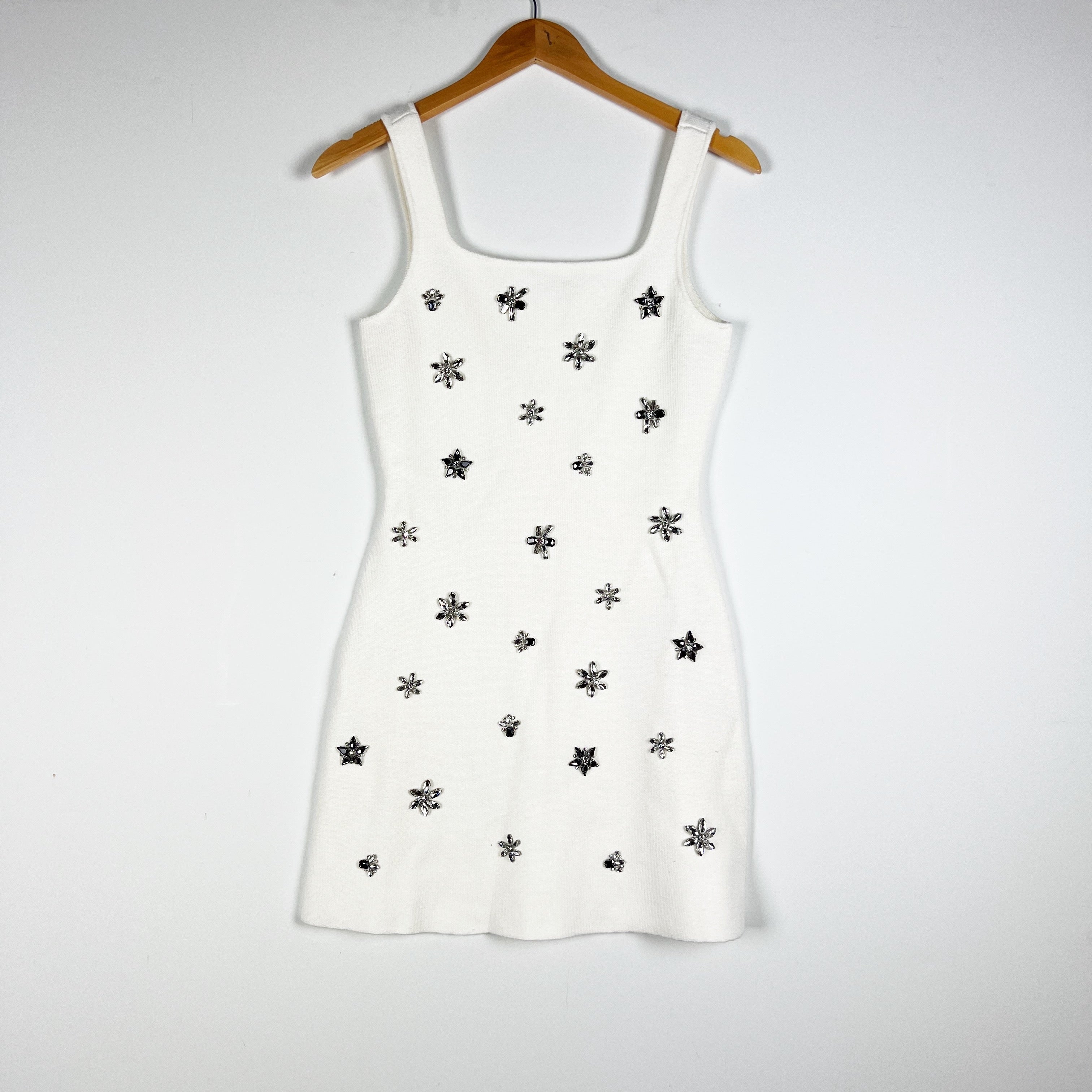 Petal And Pup Murphy Crystal Rhinestone Jewel Embellished Flower Mini Dress XS