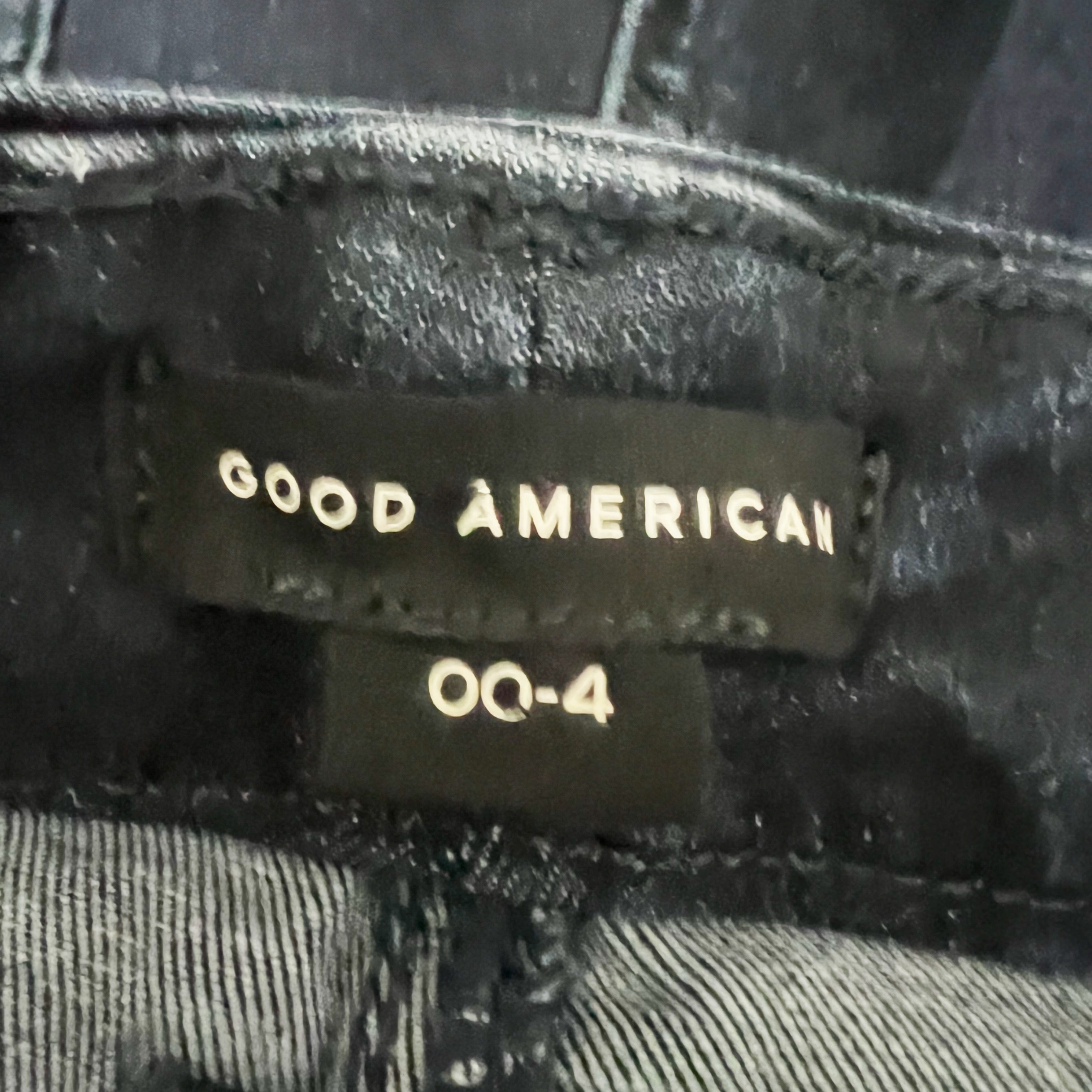 Good American Good Classic Slim Straight High Rise Cotton Stretch Denim Jeans 00