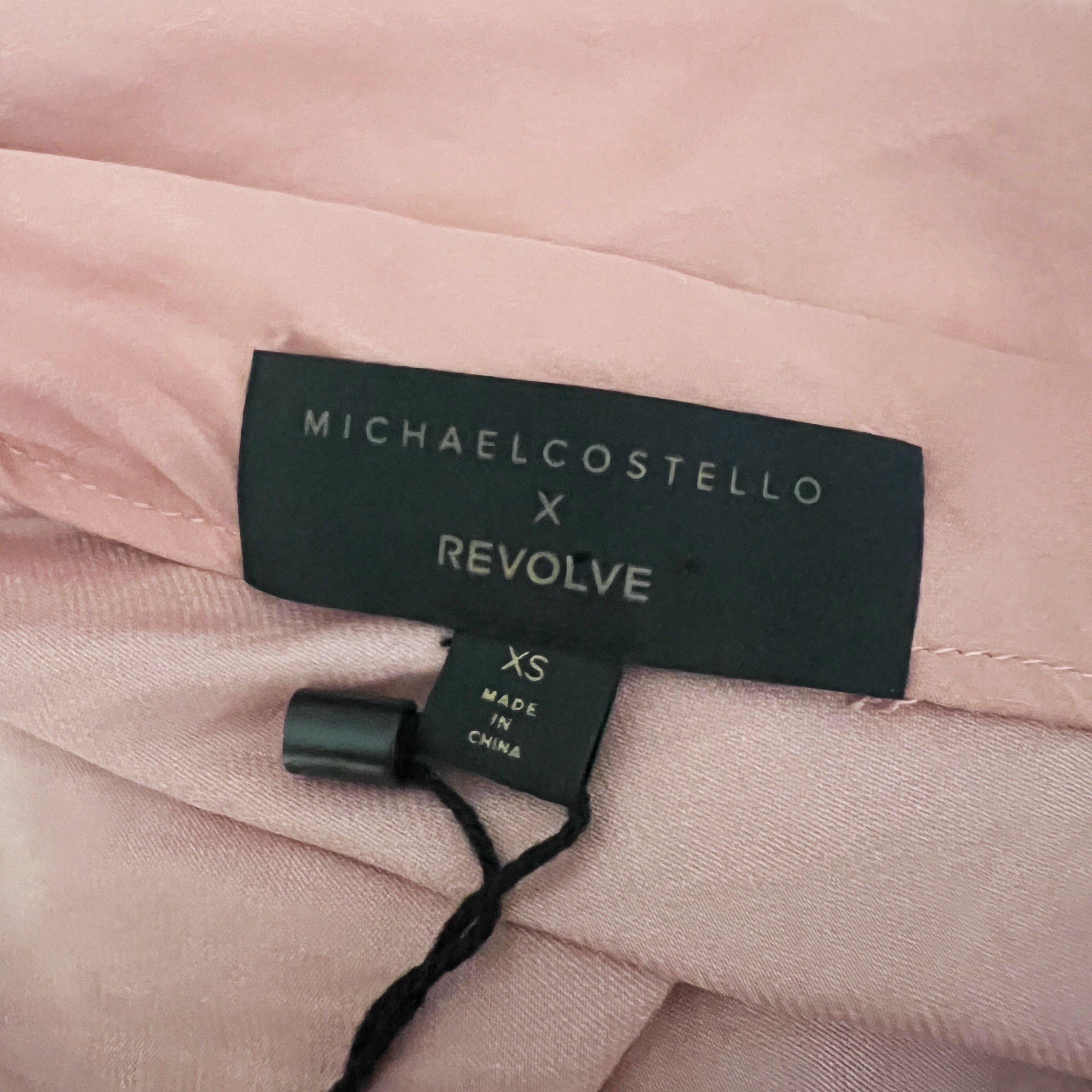 NEW Michael Costello x Revolve Braxton Cowl Neck Midi Slip Dress Rose Pink XS