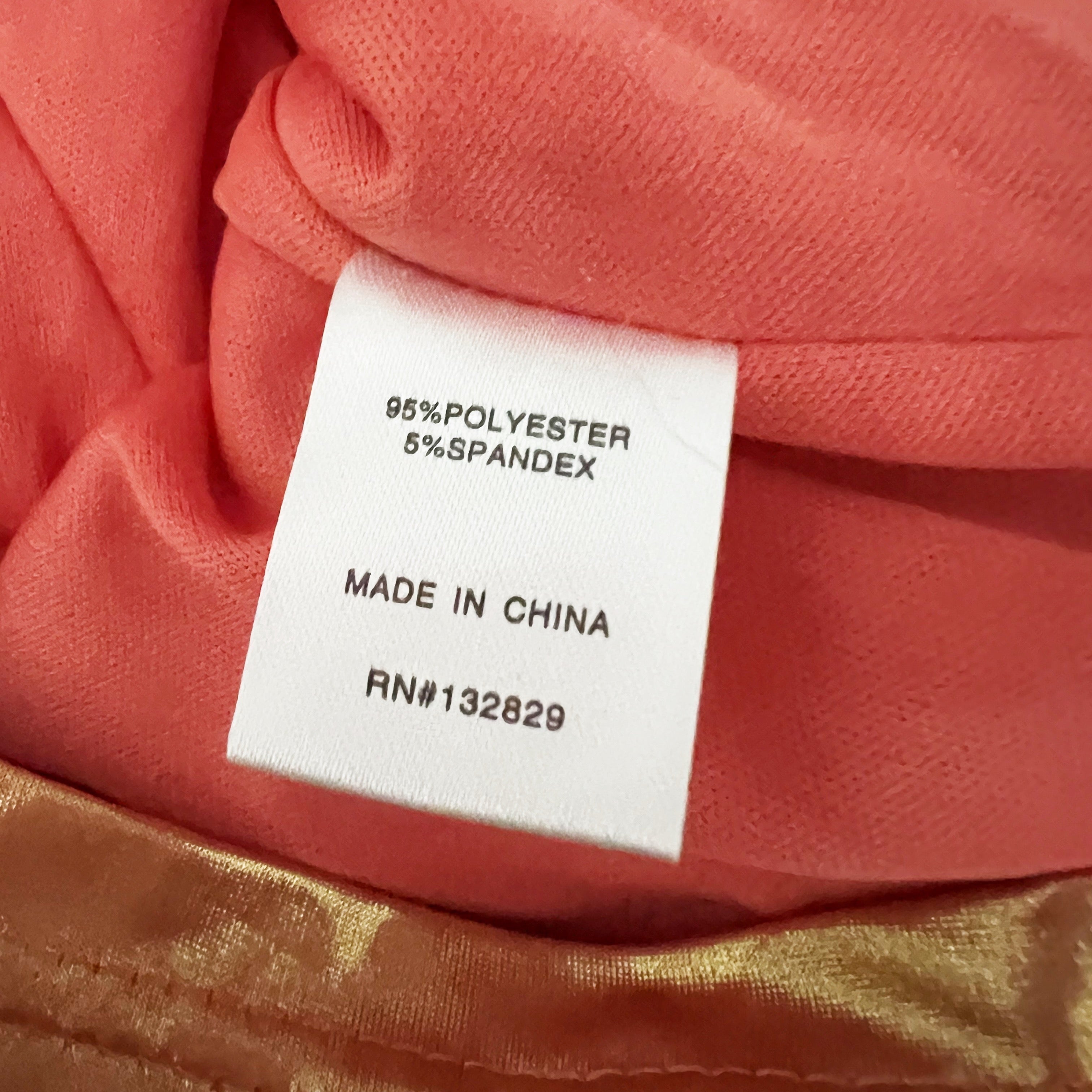 Superdown Kerrie Deep V Neck Metallic Holographic Orange Sparkle Ruched Dress XS