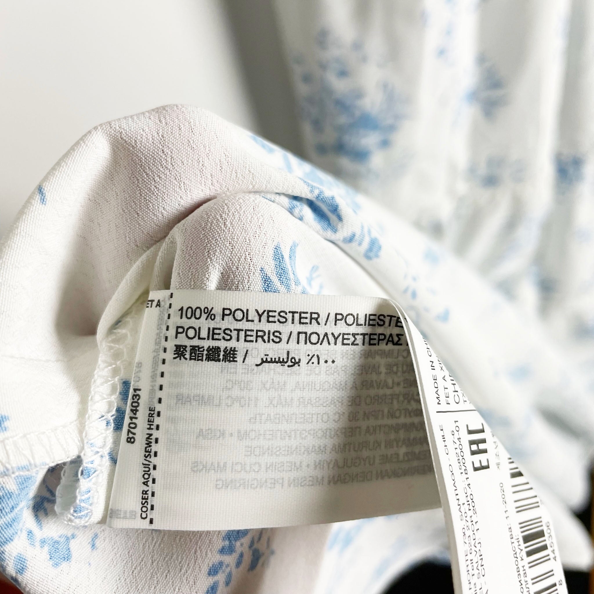 NEW MNG Exclusive Collection Micro Blue White Floral Print Tiered Maxi Dress M