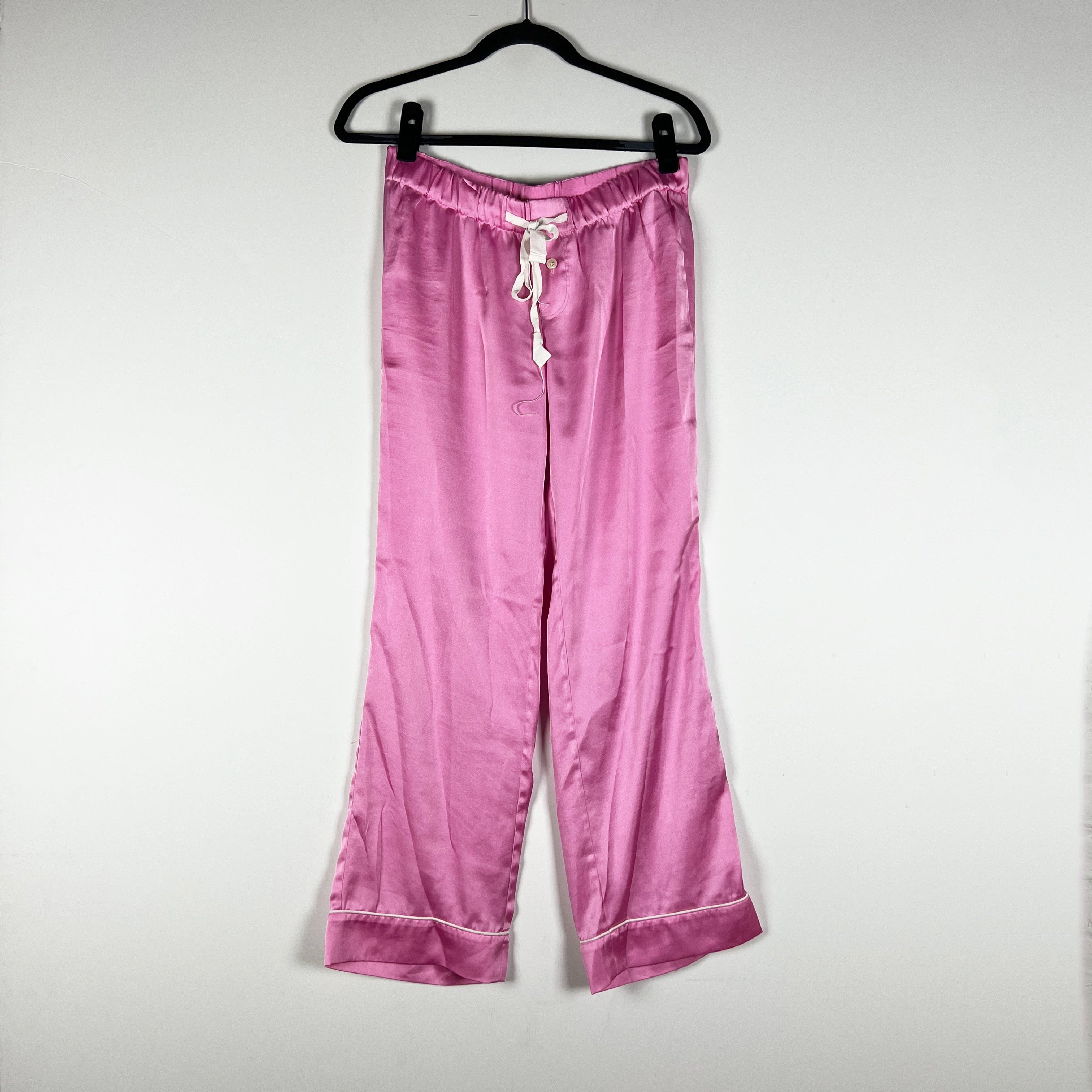 J. Crew Women's Drapey Satin Straight Leg Pull On Pajama Lounge Pants Pink XS