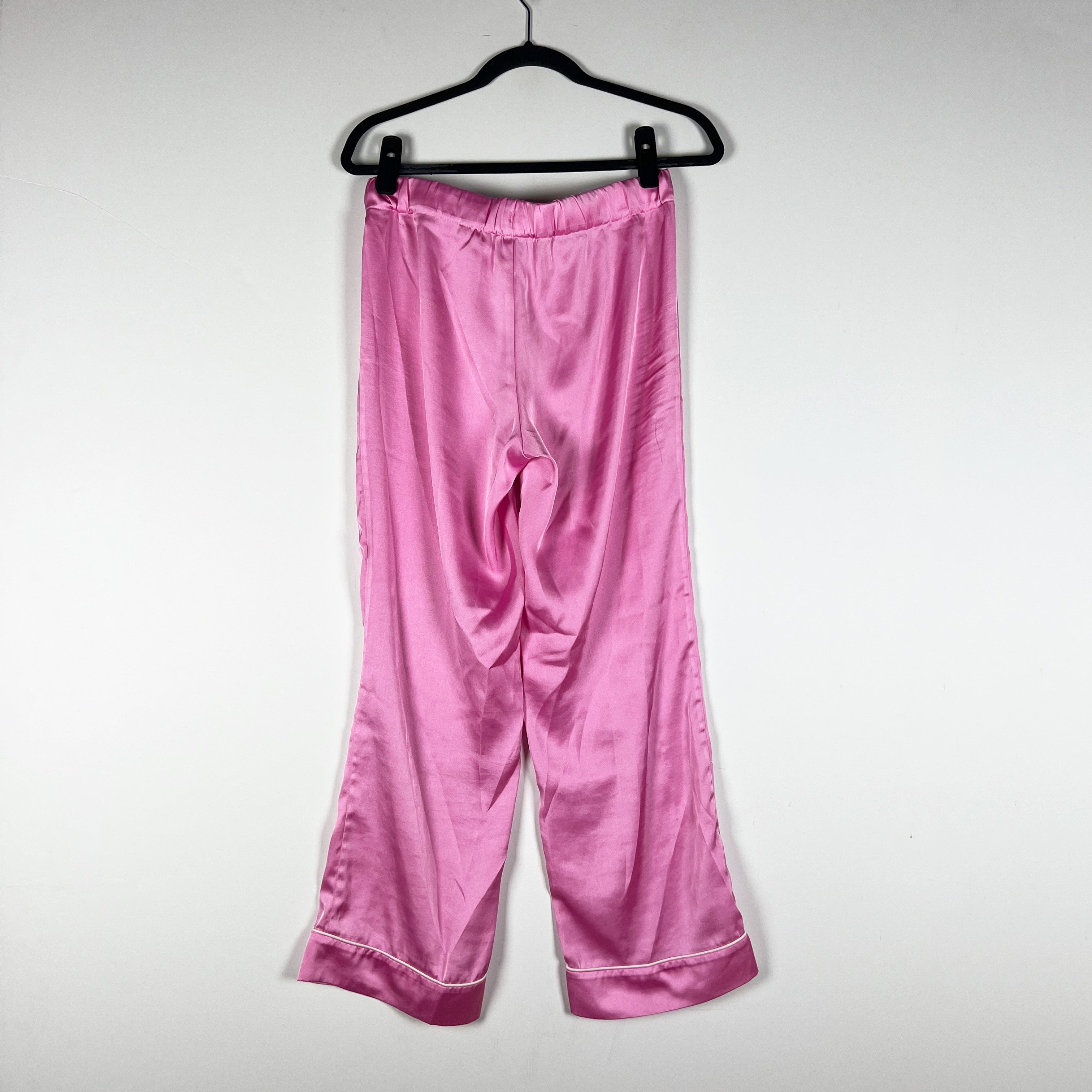 J. Crew Women's Drapey Satin Straight Leg Pull On Pajama Lounge Pants Pink XS