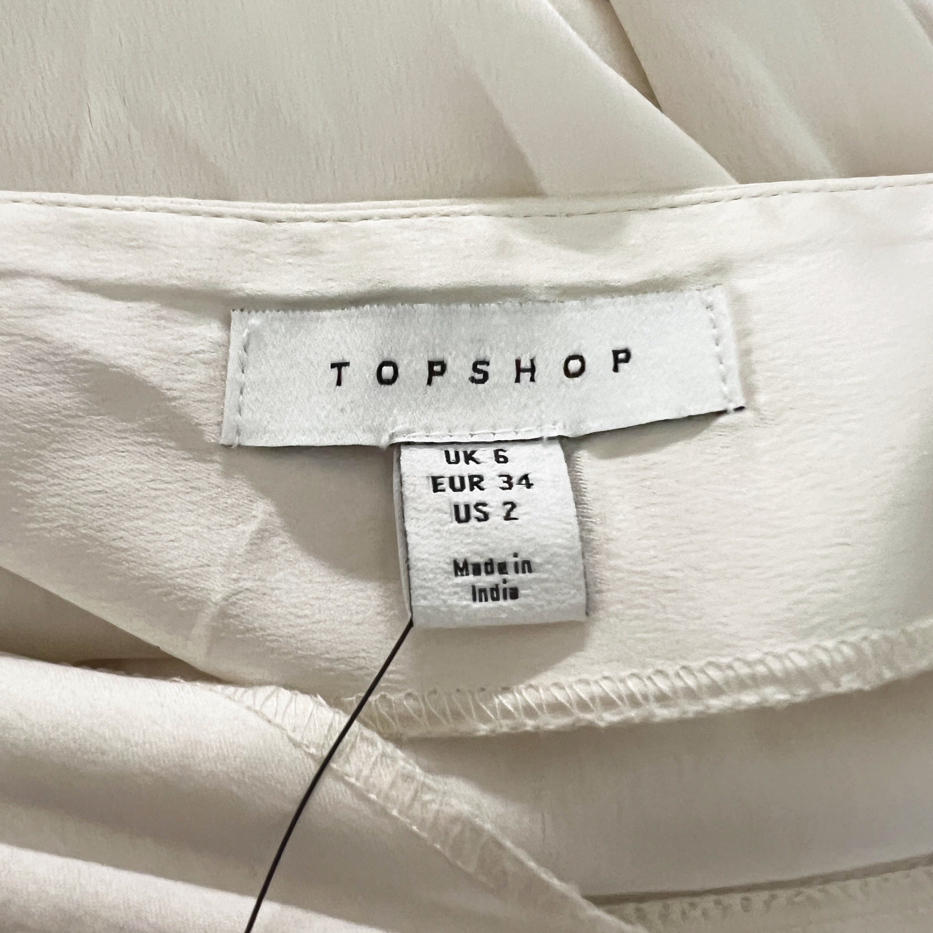 NEW Topshop Ivory Satin Asymmetrical Hem Sheer Lace Straight Slip Skirt 2