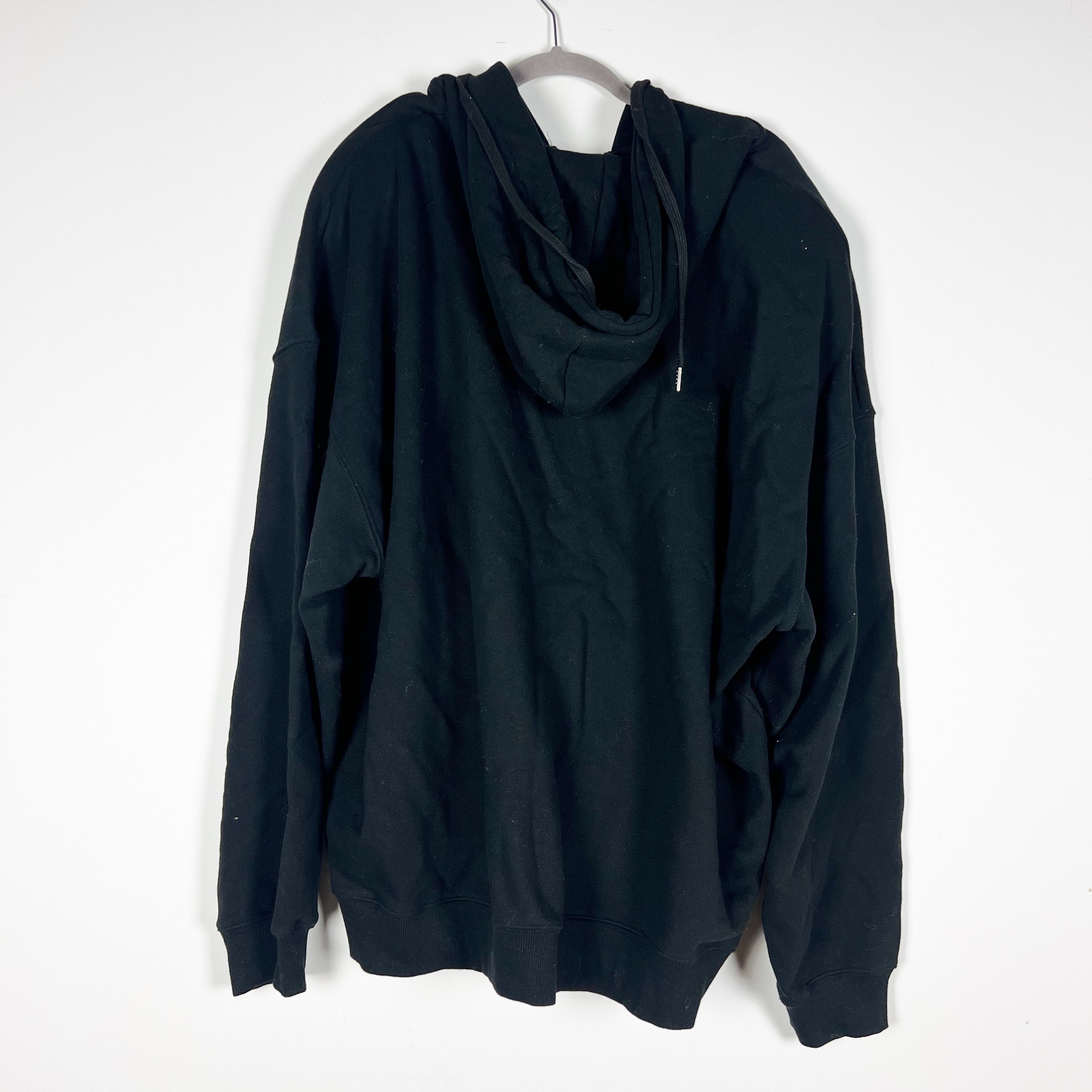 Frankie Shop Women's Cotton Terry Lined Full Zip Hooded Sweatshirt Jacket Black