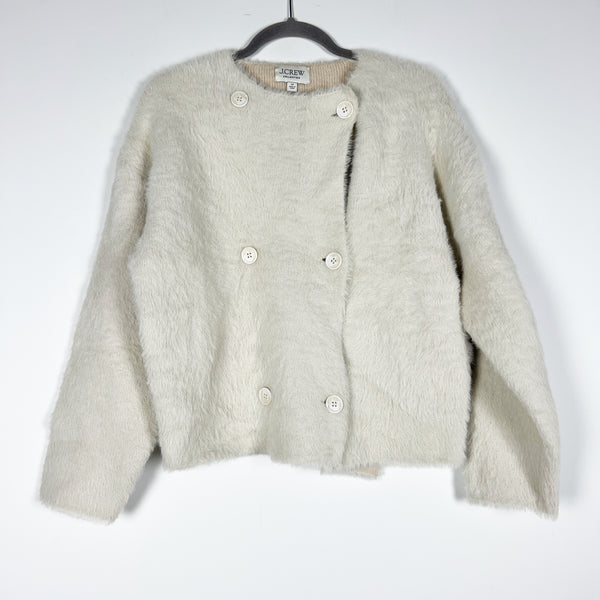 J. Crew Collection Oversized Double Faced Wool Blend Fuzzy Knit Cardigan Jacket