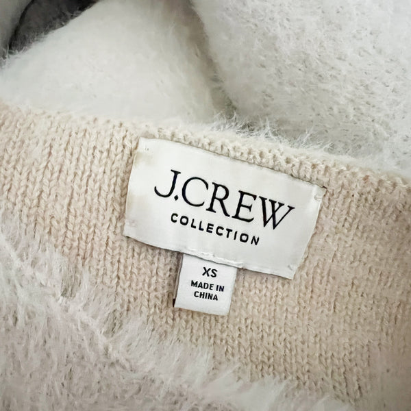 J. Crew Collection Oversized Double Faced Wool Blend Fuzzy Knit Cardigan Jacket