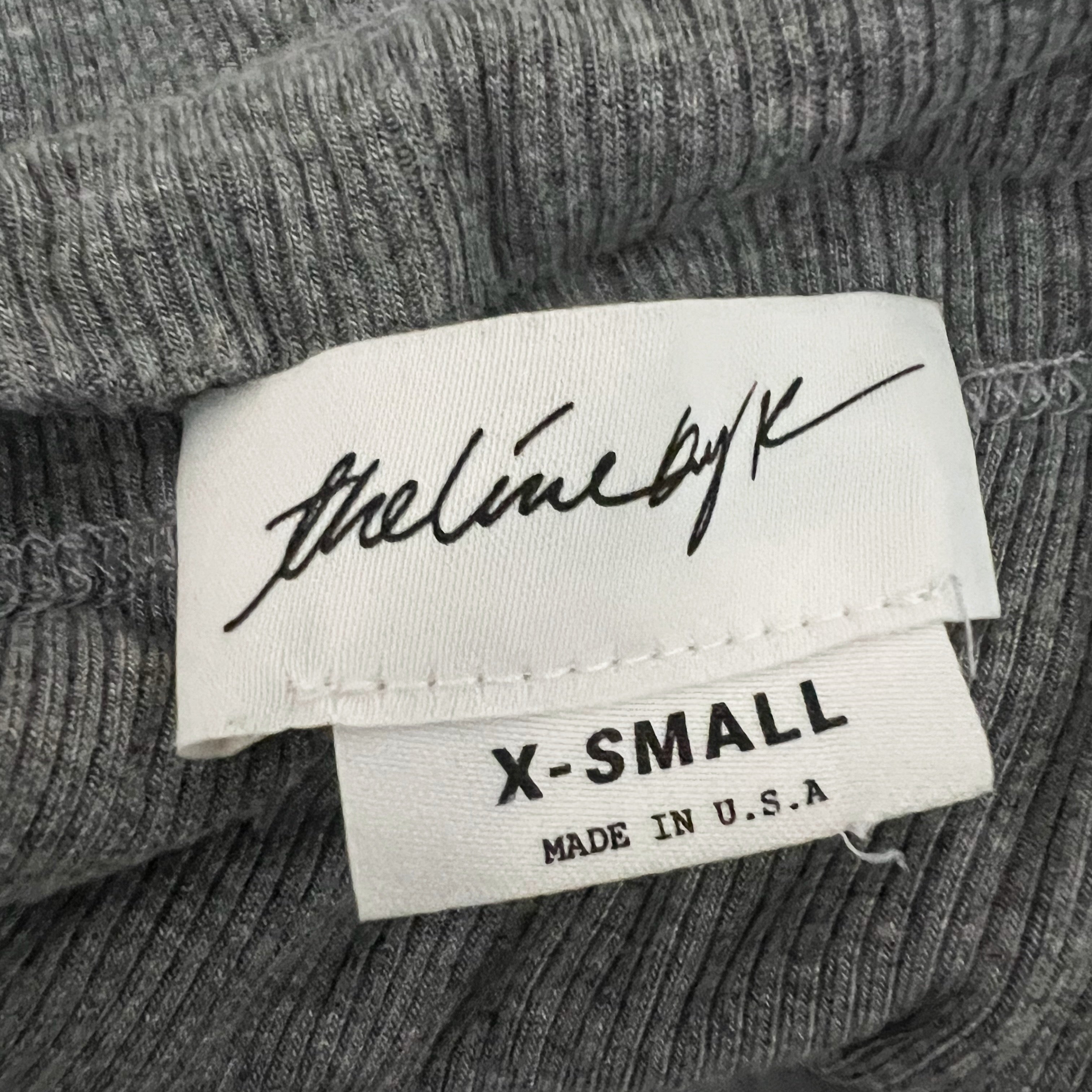 The Line By K Ximeno Ribbed Knit Stretch Strappy Tank Top Heather Grey XS