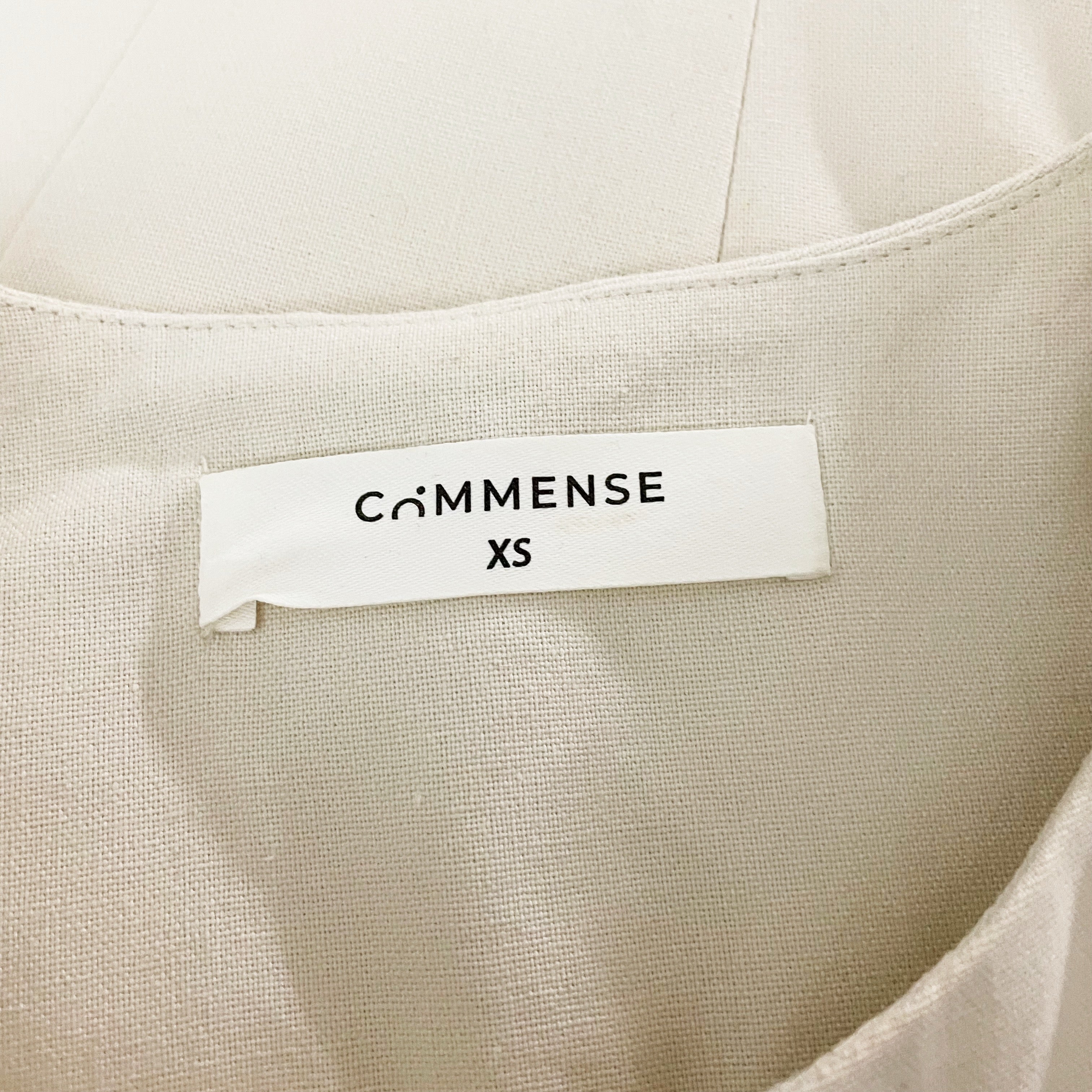 Commense Metal Detail Geometric Button Split Sleeveless Vest Top Apricot XS