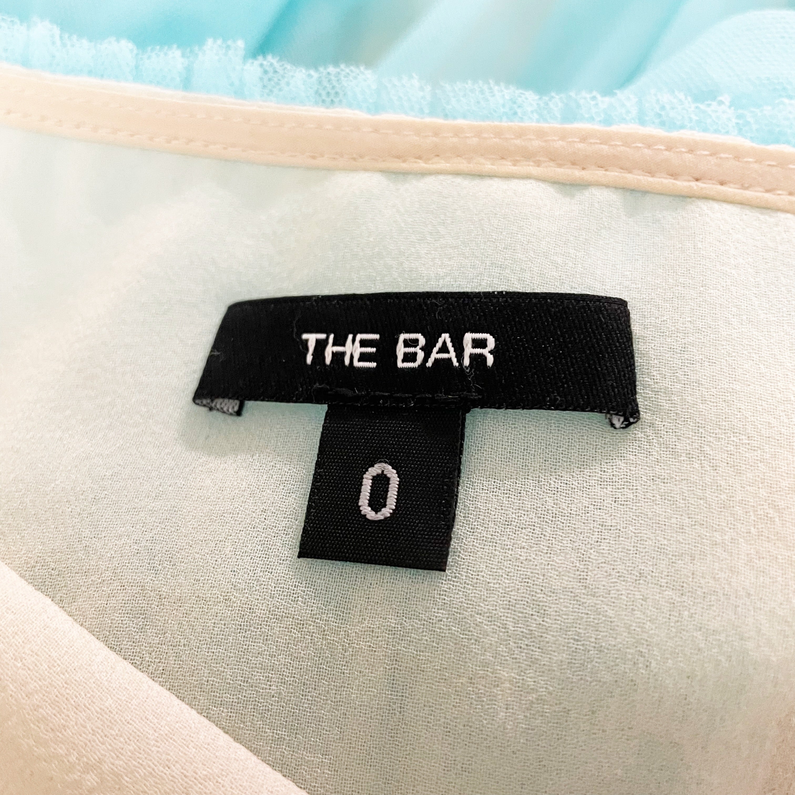 The Bar Kai Tulle Mesh Ruffle Halter Neck Mini Party Dress Blue 0