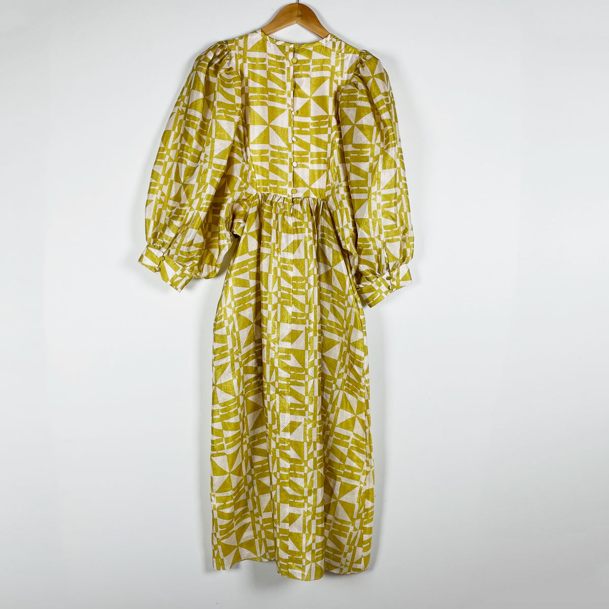 Baum Und Pferdgarten Atlanta Geometric Print Pattern Sheen Satin Midi Dress S