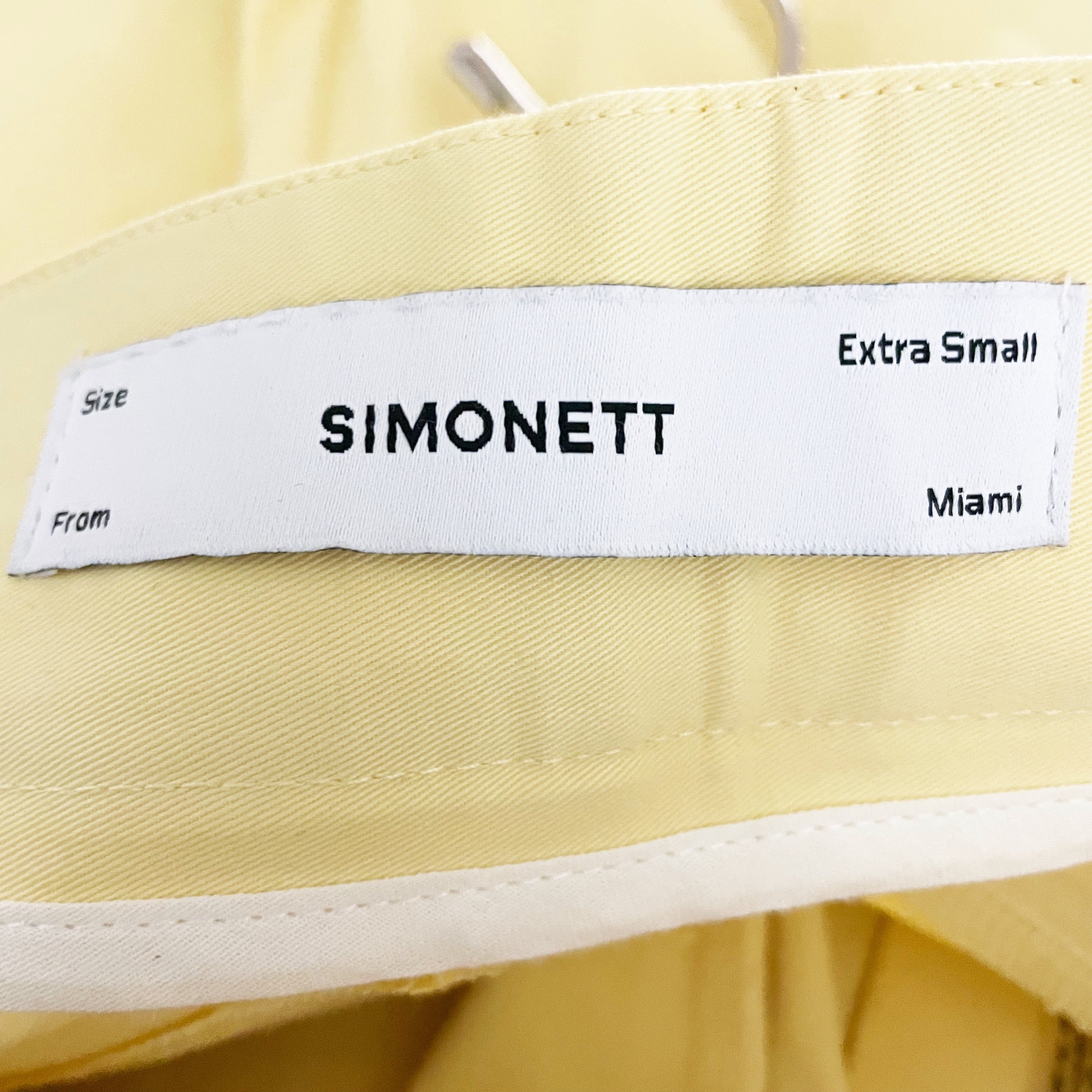 Simonett Cotton High Waisted Wide Leg Pleated Trouser Pants Butter Yellow XS