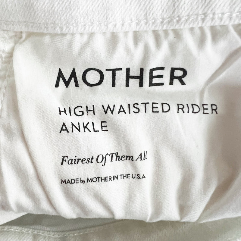 Mother High Waisted Rider Ankle Cotton Straight Leg Fairest Of Them All Jeans 28