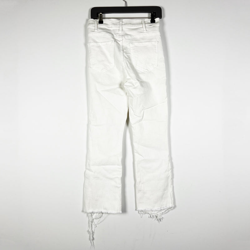 Mother Denim Hustler Ankle Fray Cotton Stretch Jeans Fairest Of Them All White