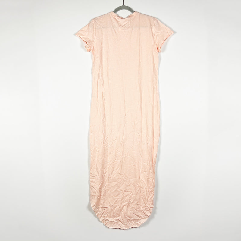 Frank &amp; Eileen Tee Lab Harper Perfect Curved Hem Cotton Midi Dress Squash Pink M