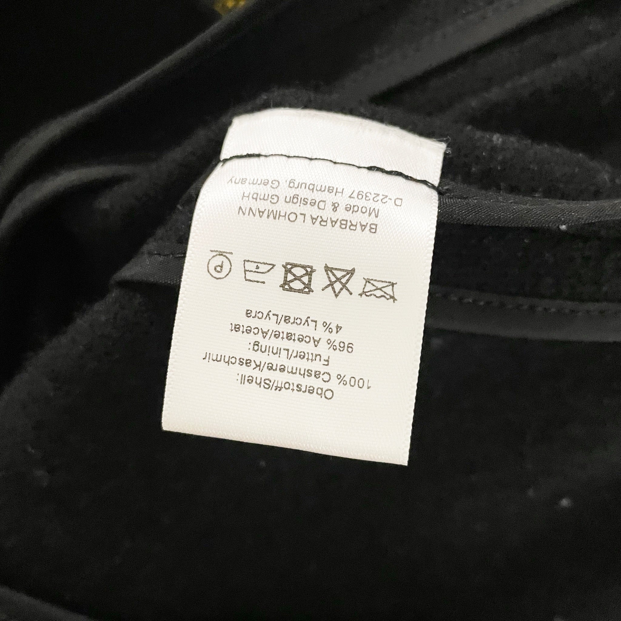 Barbara Lohmann Women's 100% Cashmere Woven Two Button Blazer Jacket Black Small