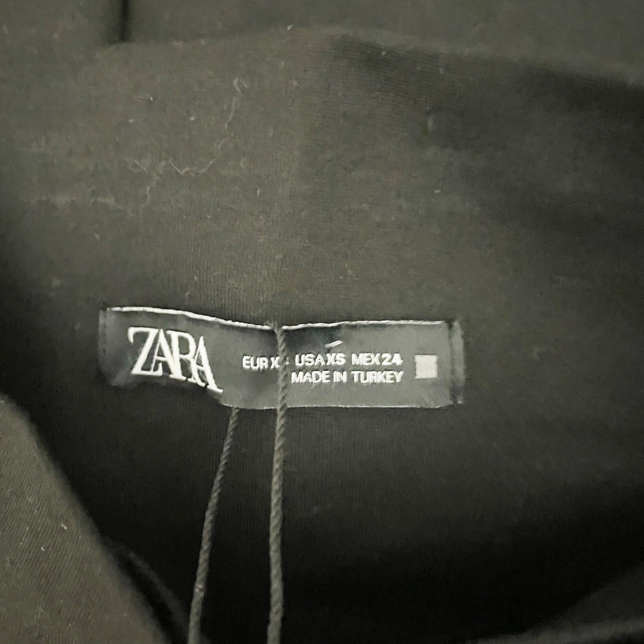 NEW Zara High Rise Stretch Knit Cross Wrap Waist Band Leggings Pants Black XS
