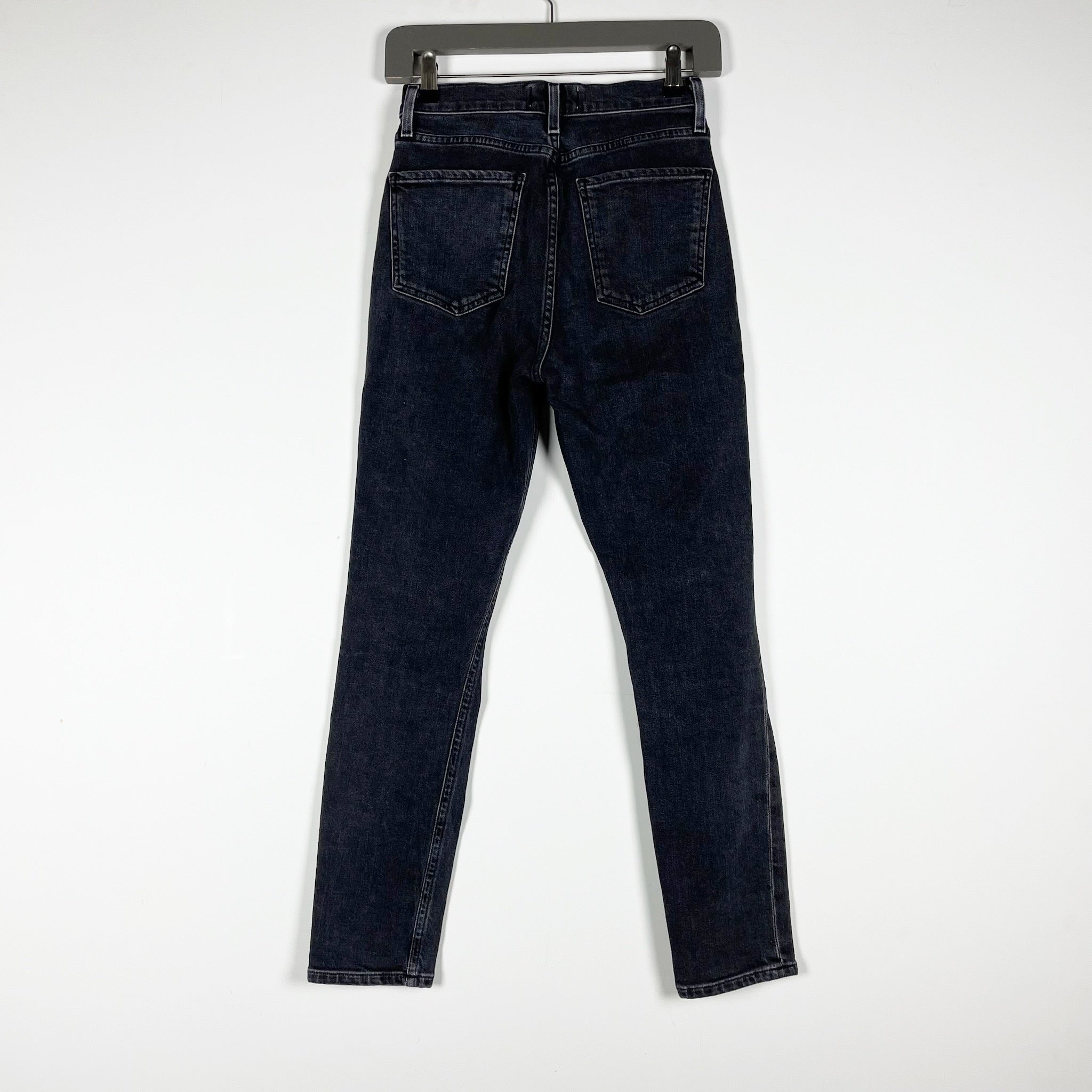 Agolde Denim Women's Nico High Rise Slim Fit Jeans in Virtue Black Wash 23