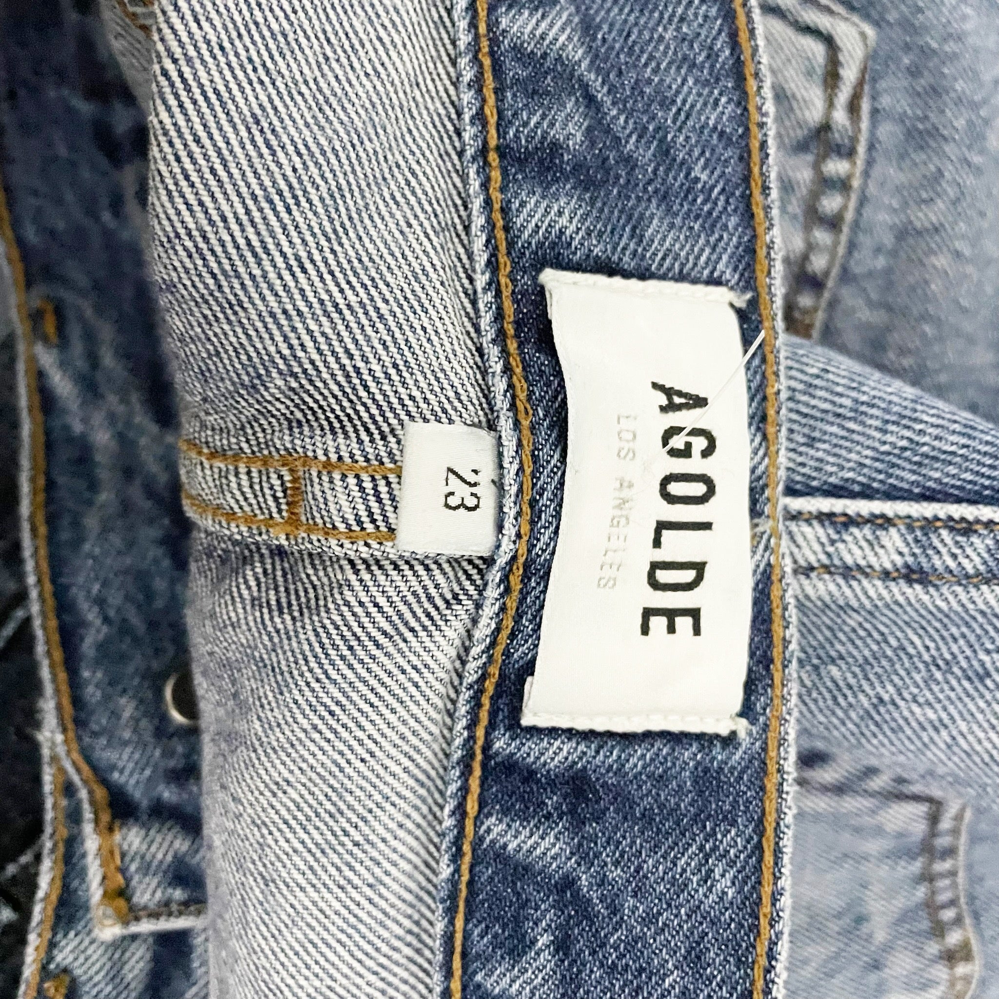 Agolde Parker Vintage Cut Off Cotton Denim Distressed Jean Short Lowkey Wash 23